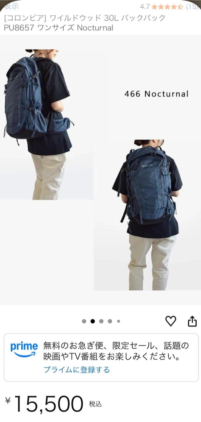 コロンビア ワイルドウッド 30L バックパックの写真4枚目