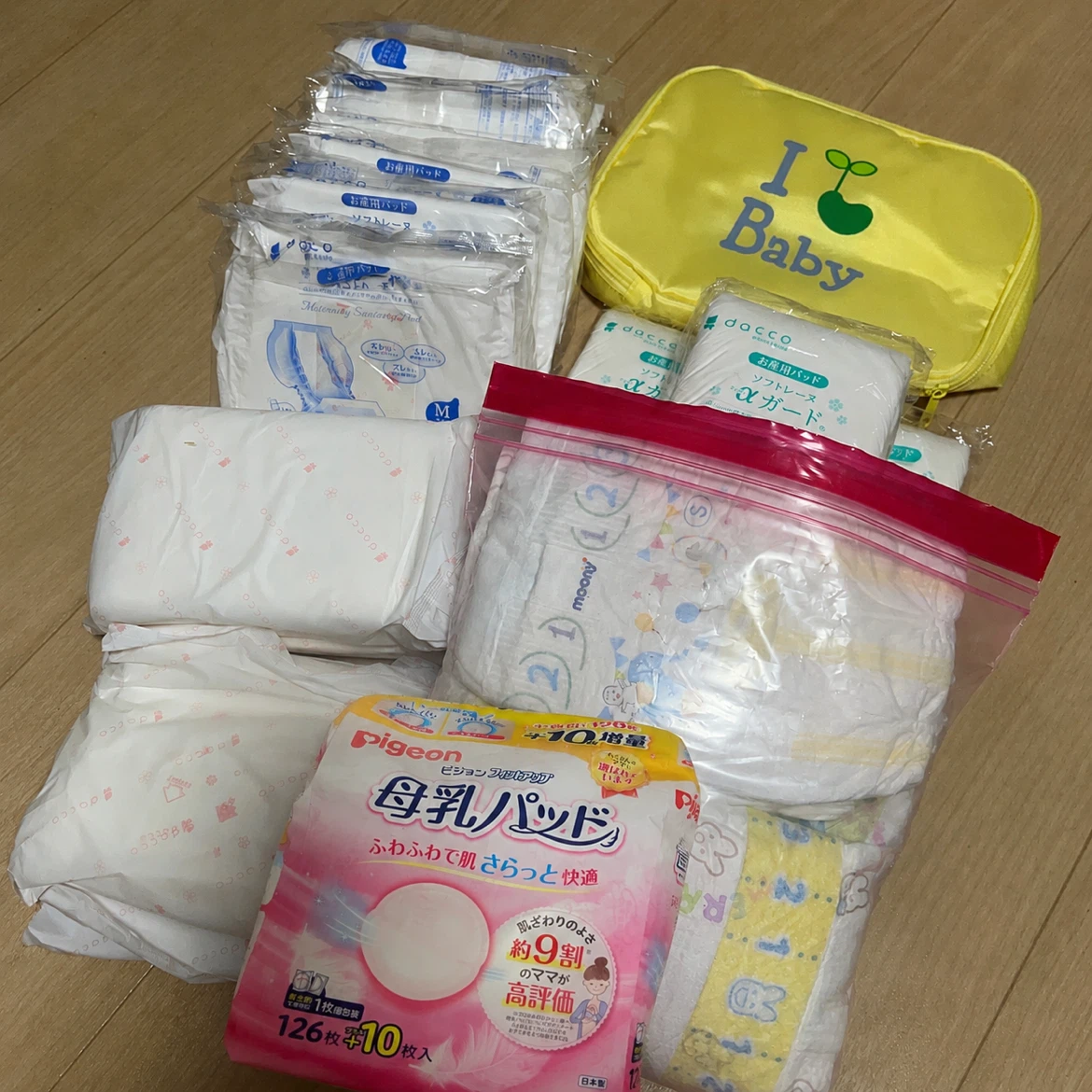 ダッコ お産用パッドとおむつ、オムツポーチセット