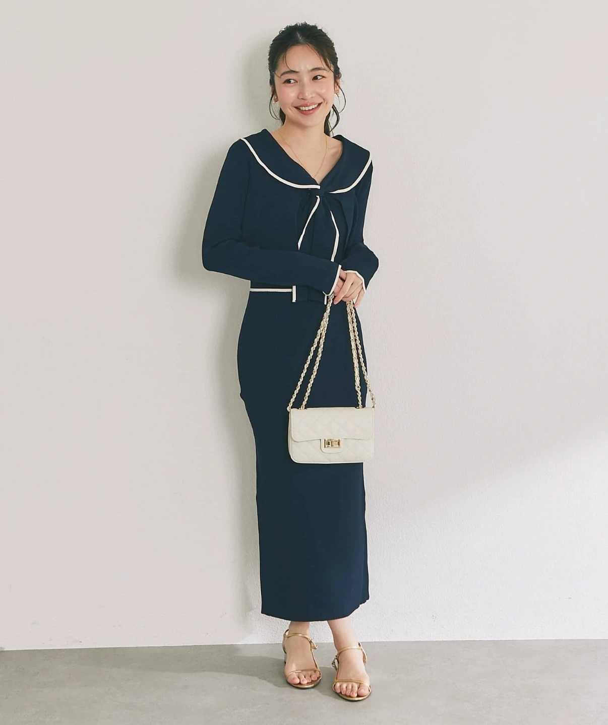 バイカラーニットセットワンピース La boutique BonBonの写真2枚目