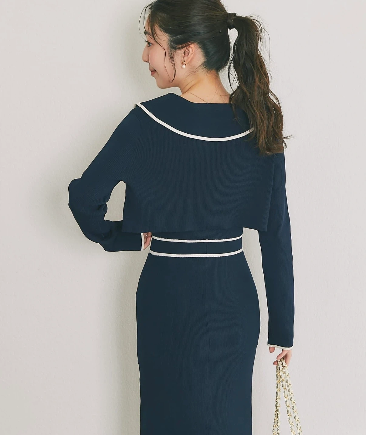 バイカラーニットセットワンピース La boutique BonBonの写真4枚目