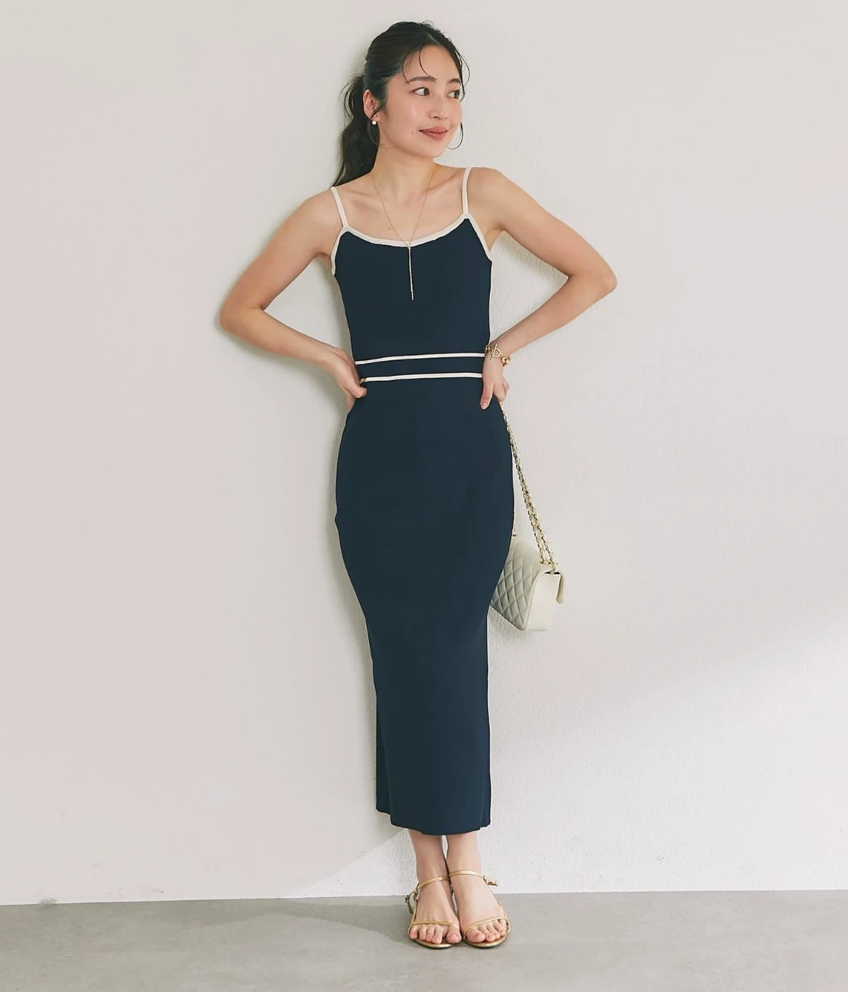 バイカラーニットセットワンピース La boutique BonBonの写真6枚目