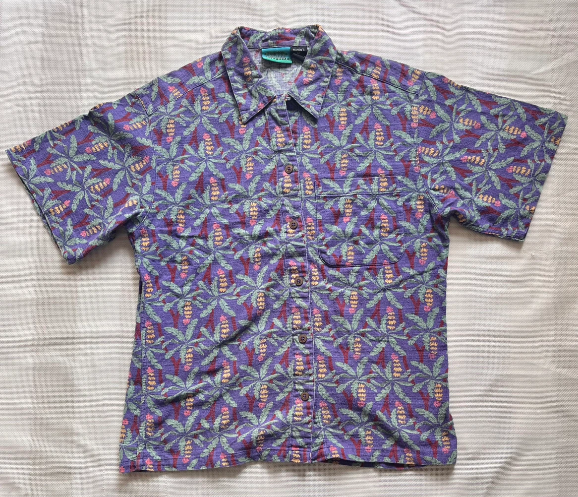 Patagonia パタゴニア 90s ヴィンテージ ACシャツ バナナリーフ柄 XS マレーシア製の写真3枚目