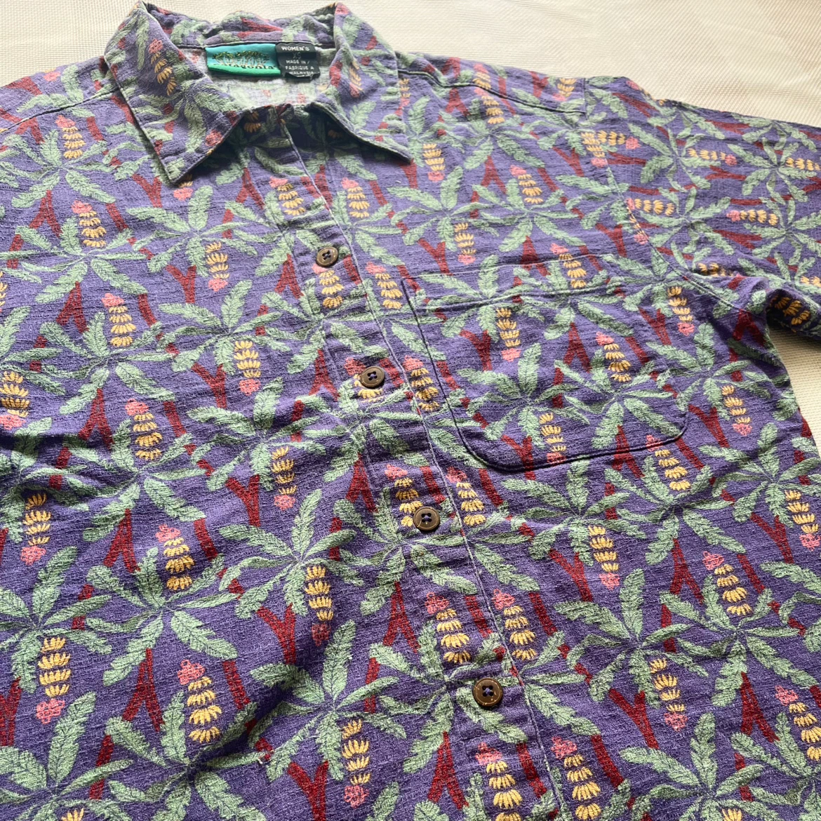 Patagonia パタゴニア 90s ヴィンテージ ACシャツ バナナリーフ柄 XS マレーシア製の写真5枚目