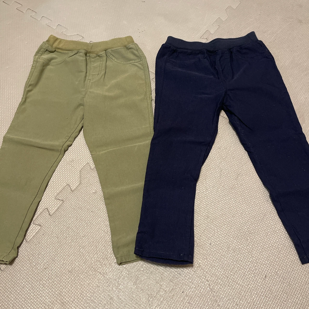 キッズ パンツ 2本セット 100cm カーキ ネイビー