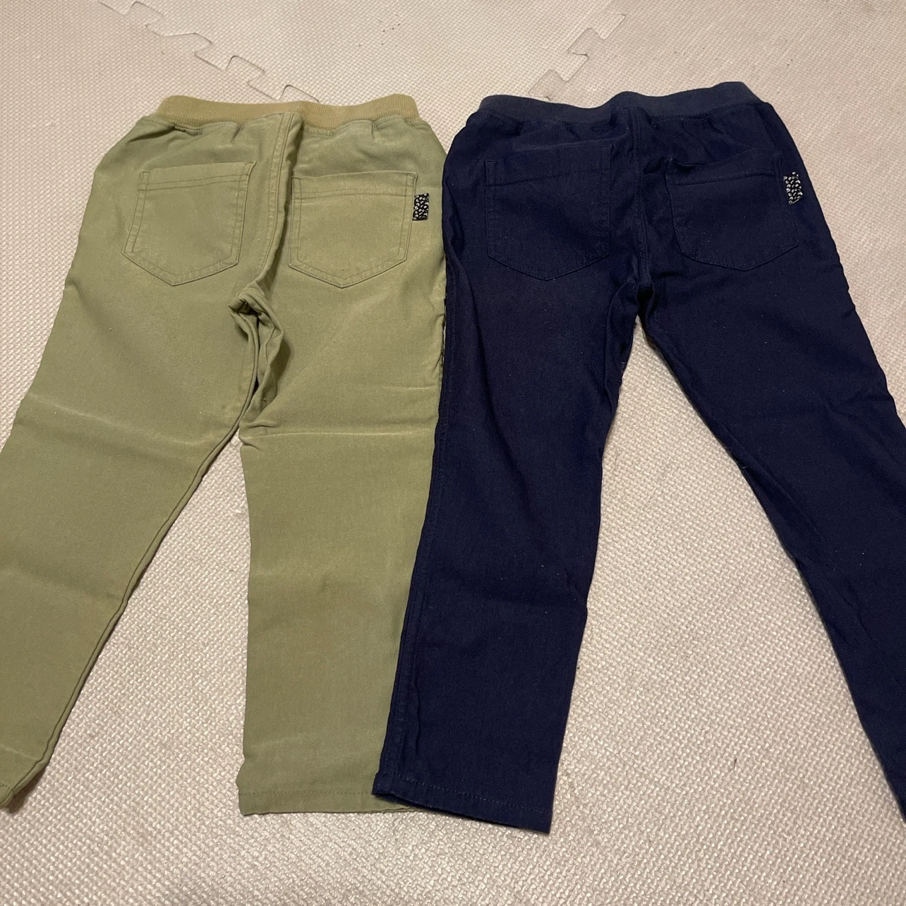 キッズ パンツ 2本セット 100cm カーキ ネイビーの写真2枚目