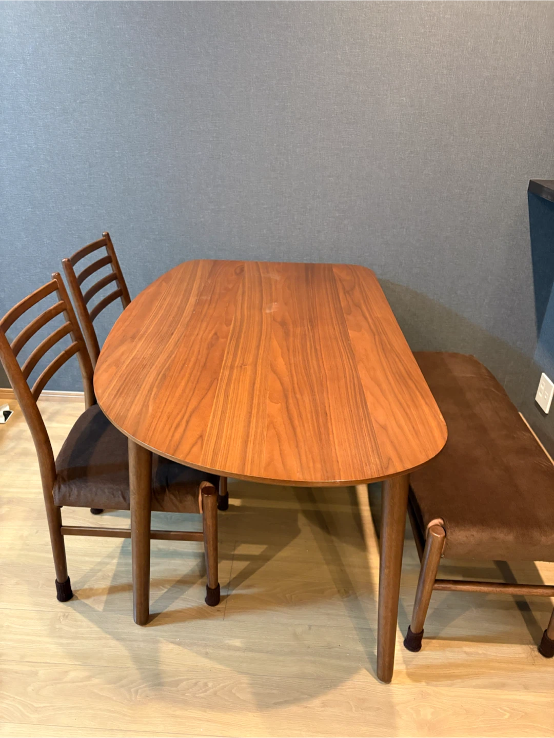 木製ダイニングテーブル チェア ベンチ 3点セット