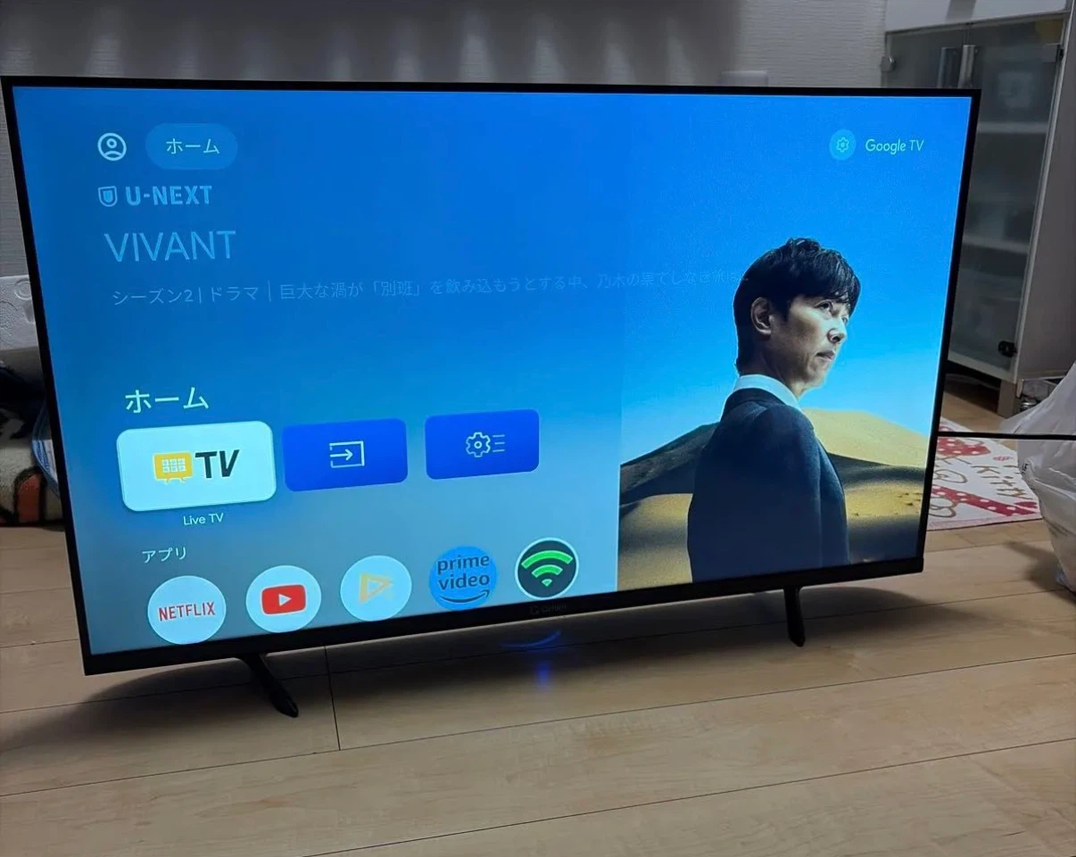 キュリオム 43型 4K スマートテレビ QRK-43TL4Kの写真2枚目