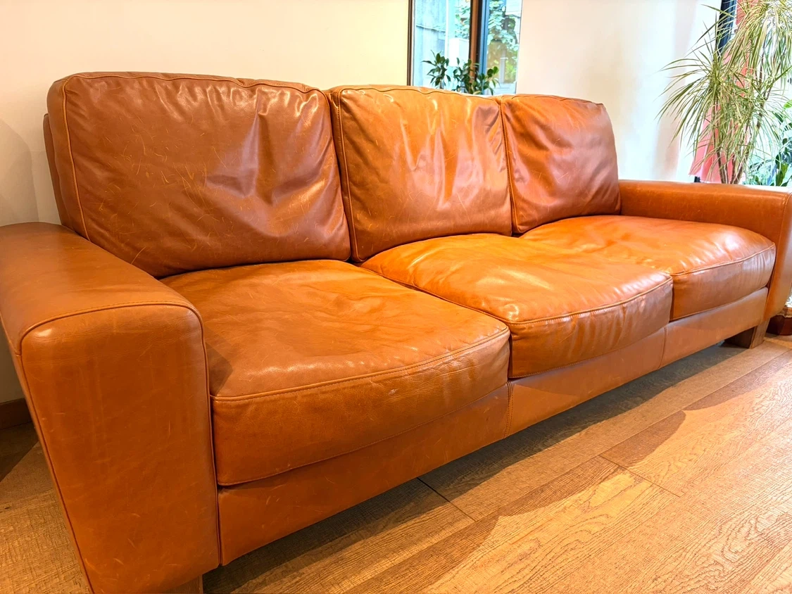 ACME FRESNOSOFA 3人掛け 本革 キャメルの写真5枚目