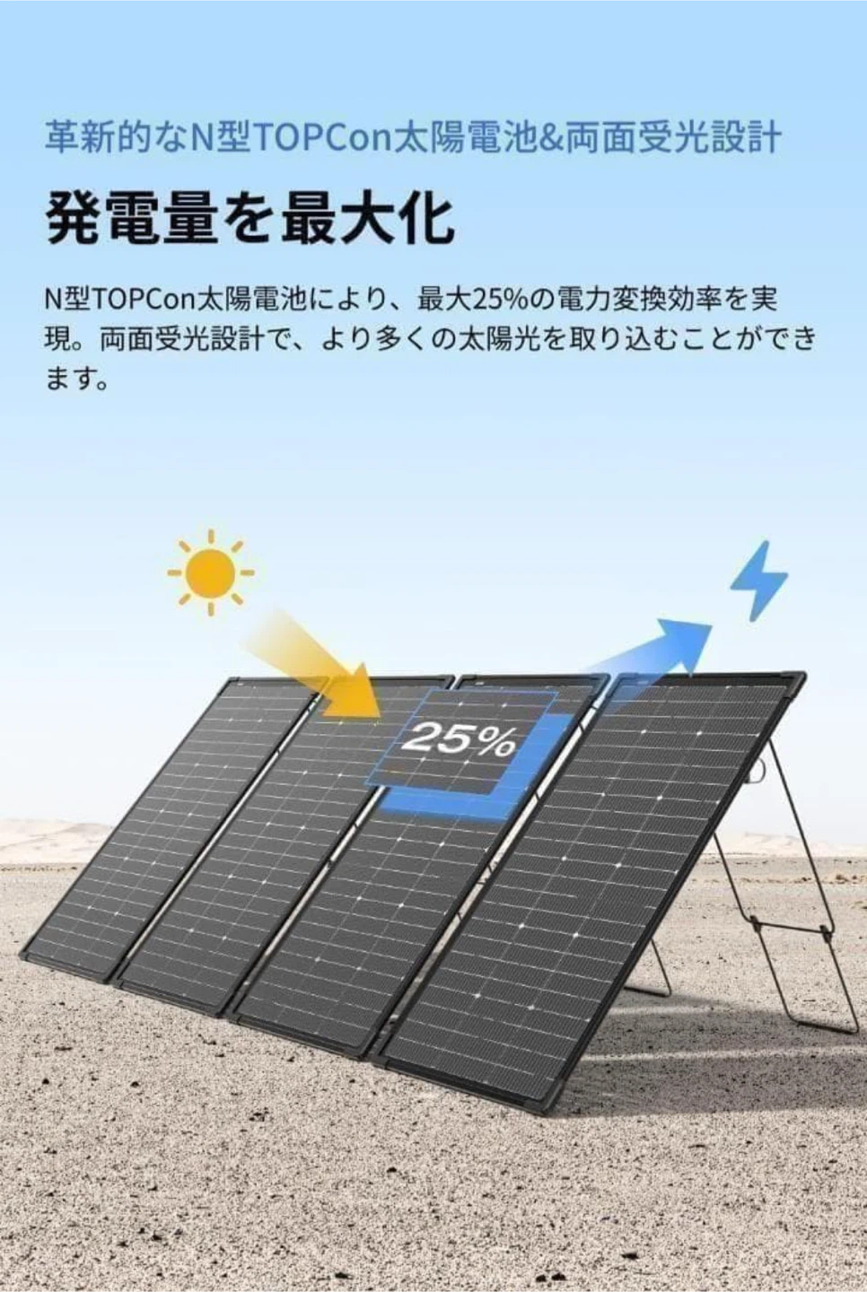 エコフロー 125W 両面ソーラーパネルの写真6枚目
