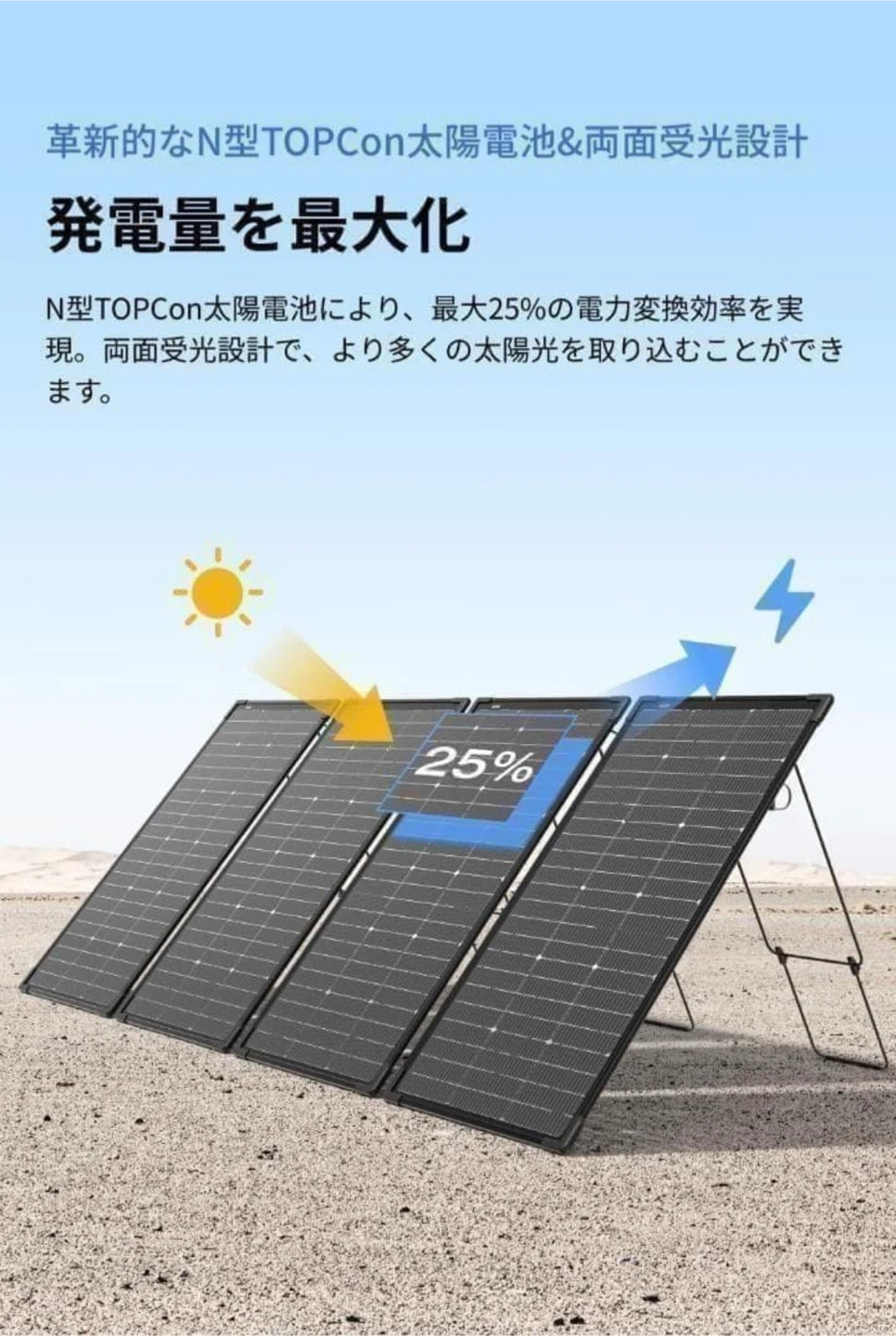 エコフロー 125W 両面ソーラーパネルの写真6枚目
