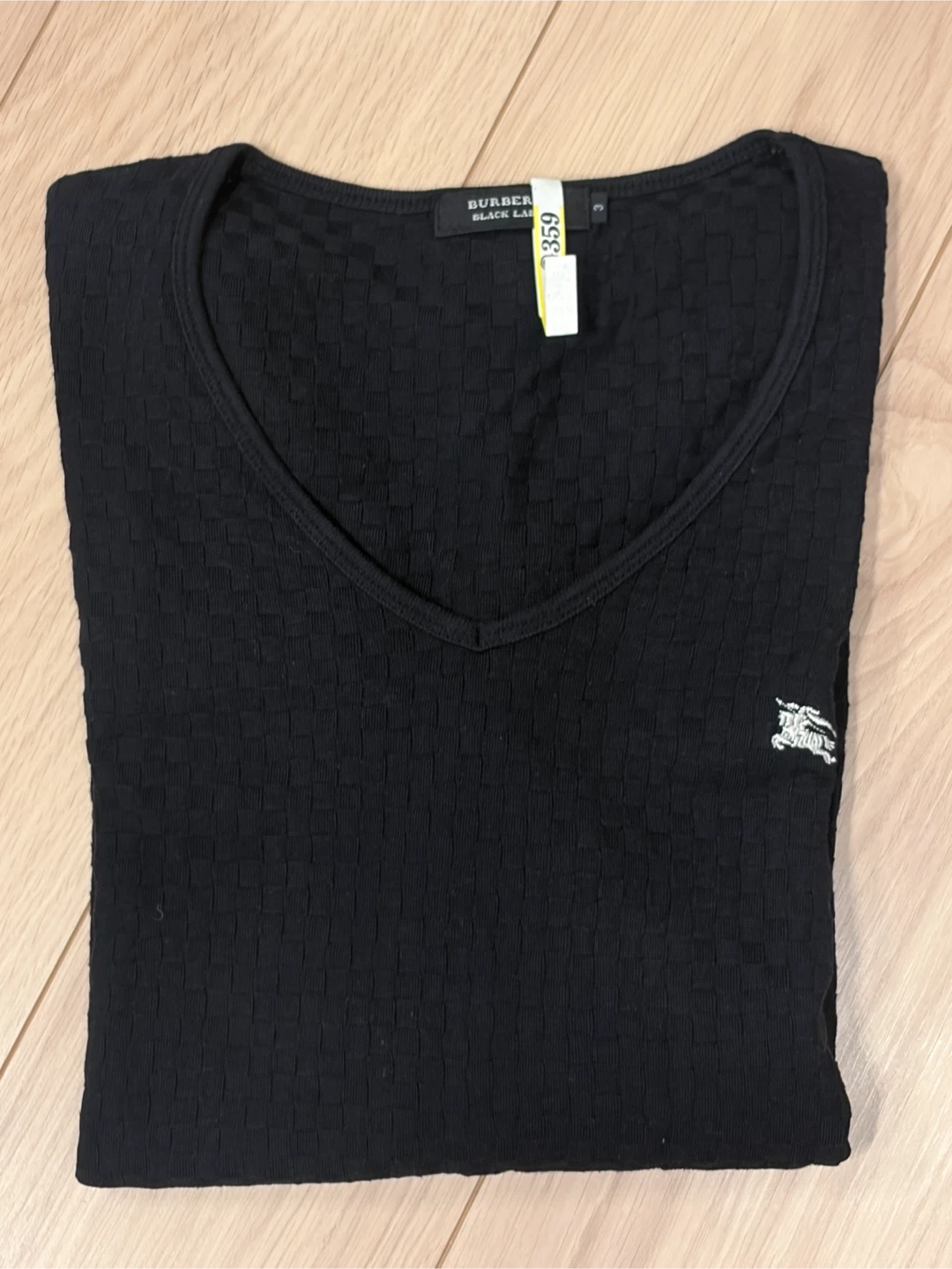 【バーバリーブラックレーベル】黒ロングTシャツ／サイズ3／クリーニング済み