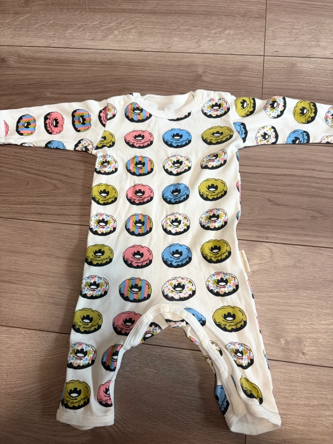 ドーナツ柄 ベビーロンパース 60cm