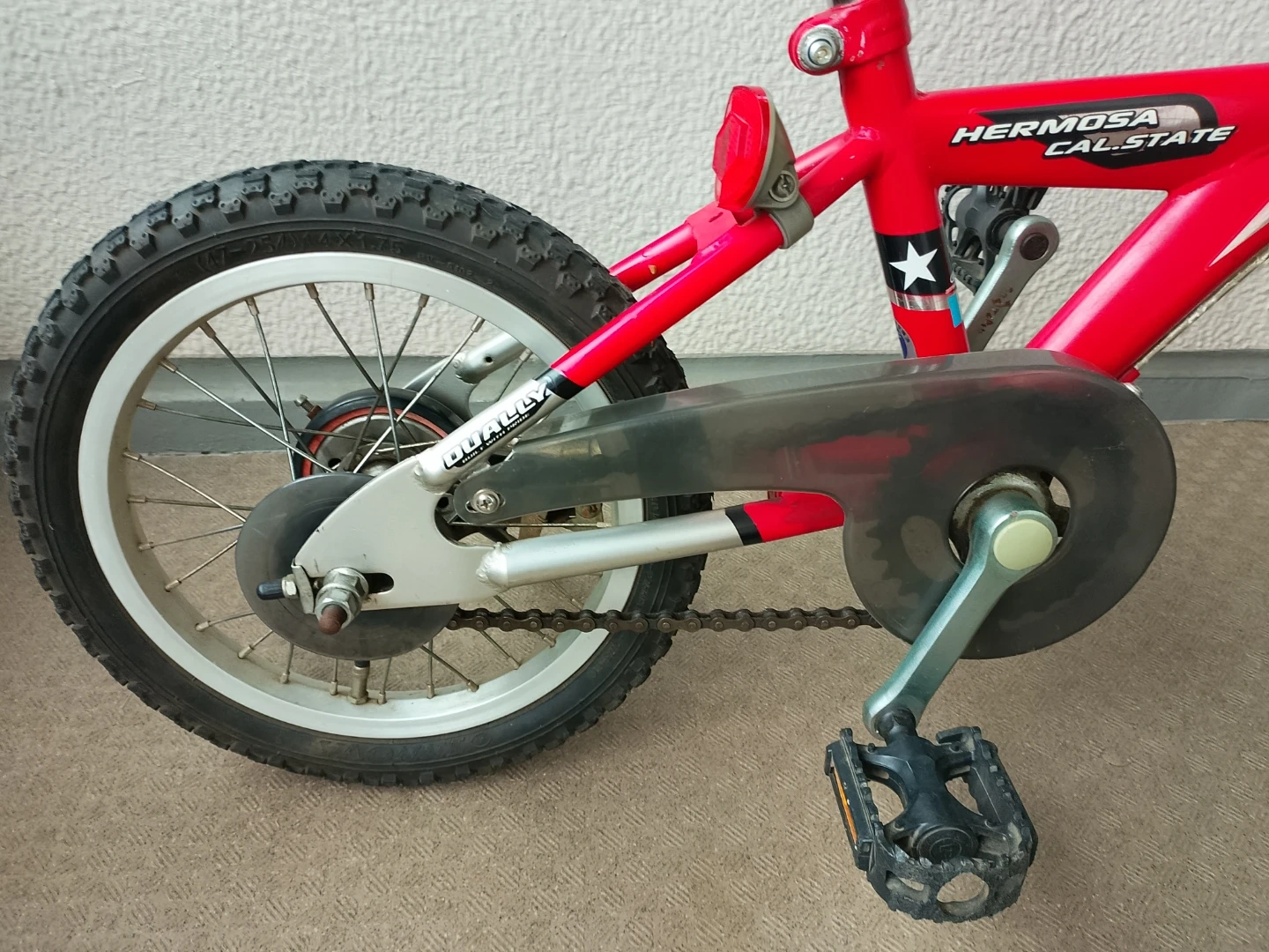 デュアリー 子供用自転車 赤 14インチの写真2枚目