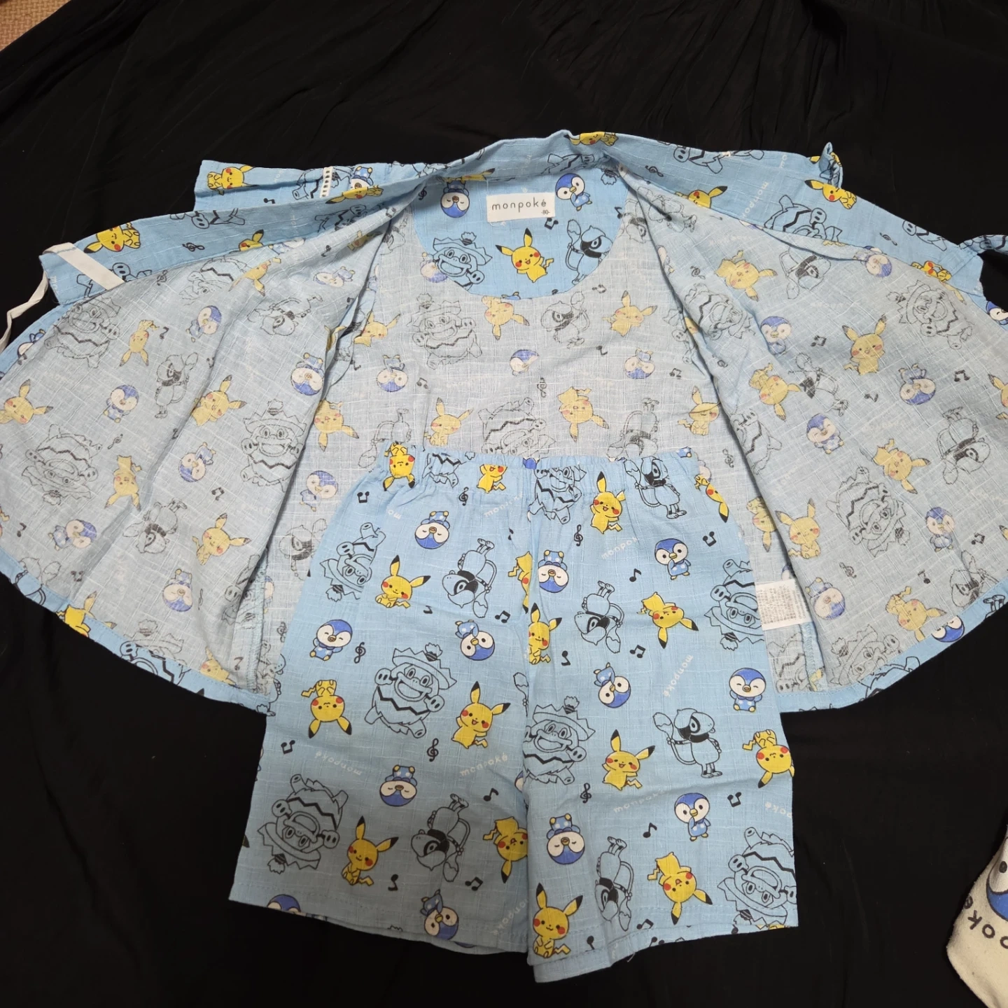 モンポケ ベビー服 80cm 3点セット ピカチュウの写真2枚目