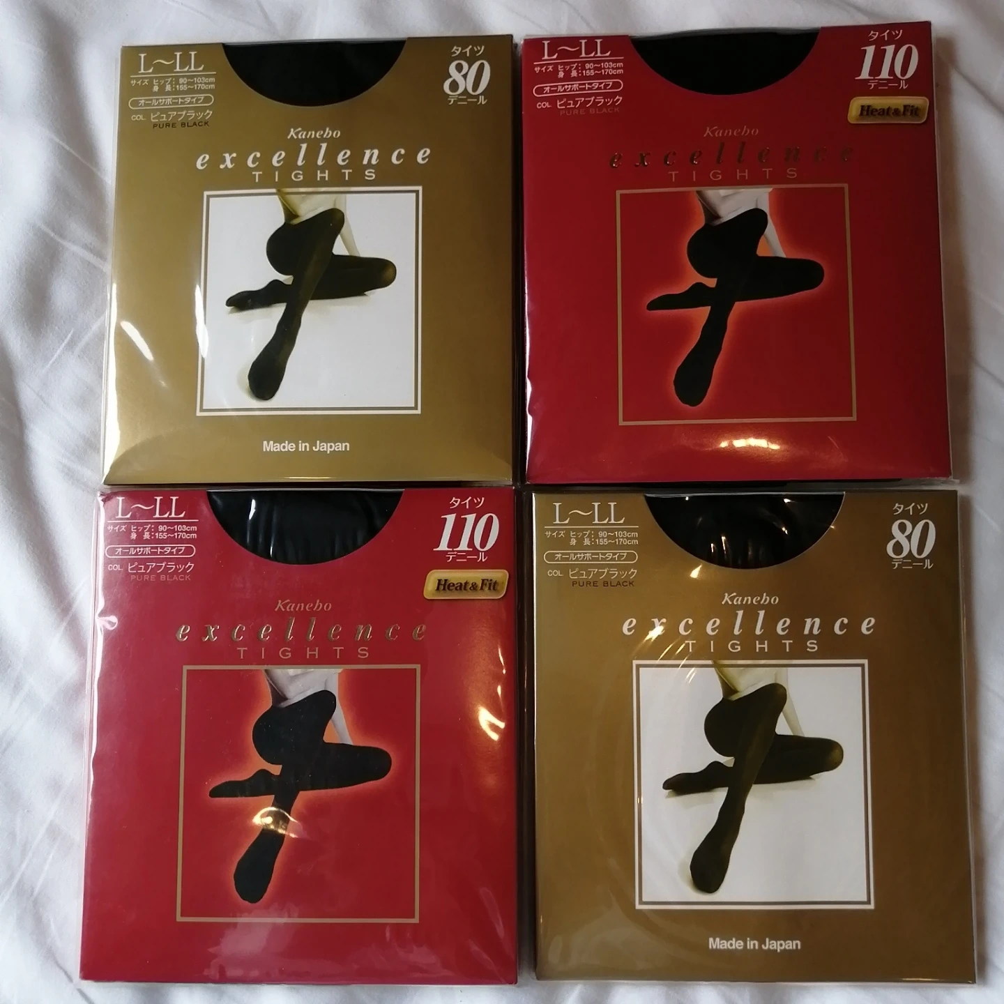 カネボウ エクセレンス タイツ 80/110デニール 4足セット