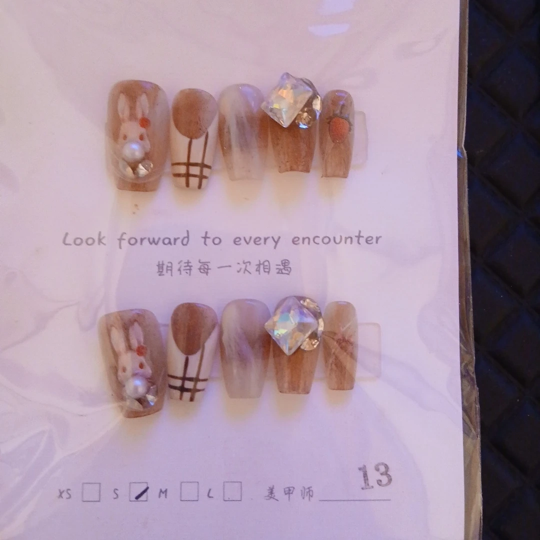 手作り💗うさぎモチーフ ネイルチップ Sサイズ