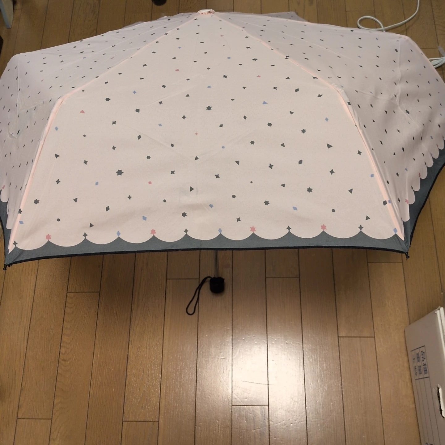 折りたたみ傘 星柄 スカラップ
