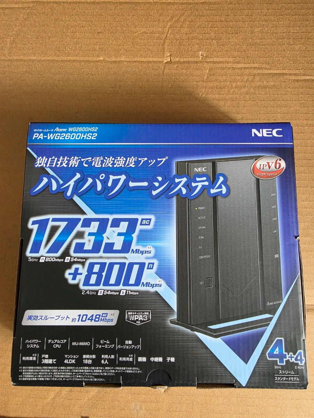 NEC Wi-Fiルータ PA-WG2600HS2