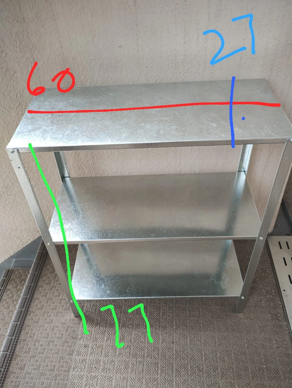 スチール製3段オープンシェルフの写真2枚目