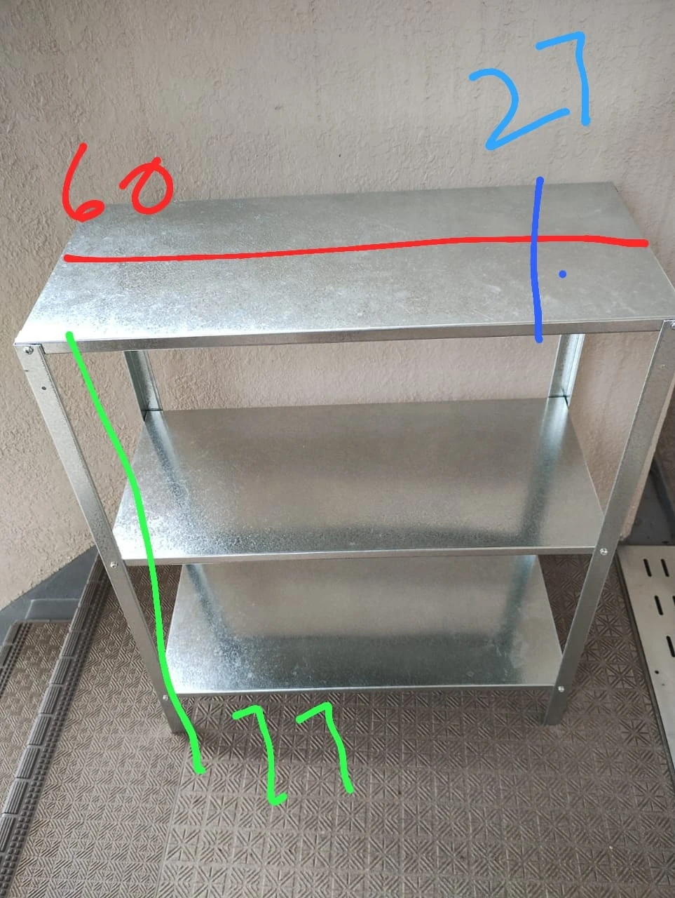 スチール製3段オープンシェルフの写真2枚目