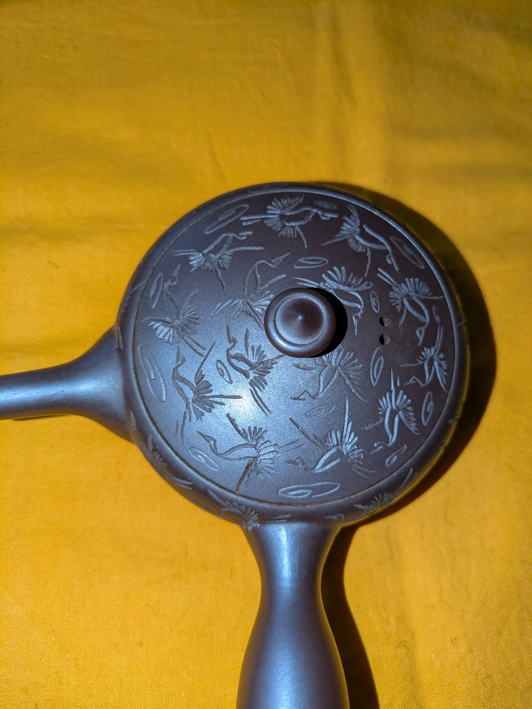 急須 茶器 鶴模様 陶器 常滑焼の写真2枚目