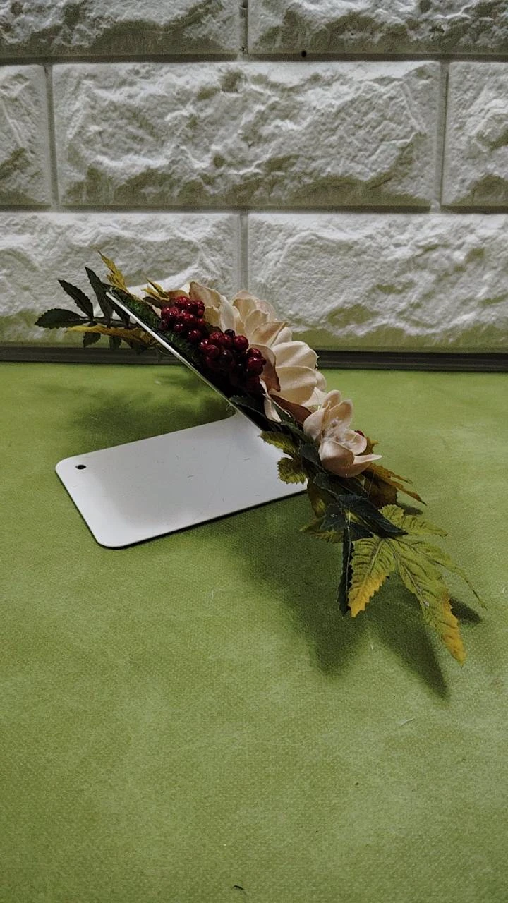 モーブ色のため息　アーティフィシャルフラワー造花 アレンジメント 卓上装飾ワイド26cmの写真4枚目