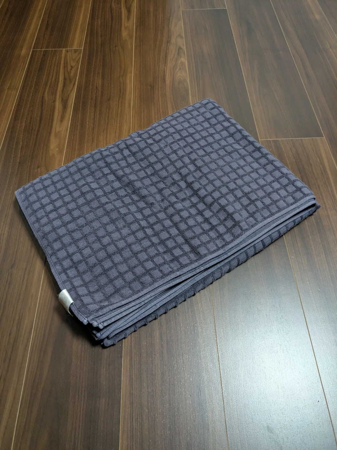 無印良品　MUJI　タオルケット　ワッフル　ネイビー　毛布　ブランケット