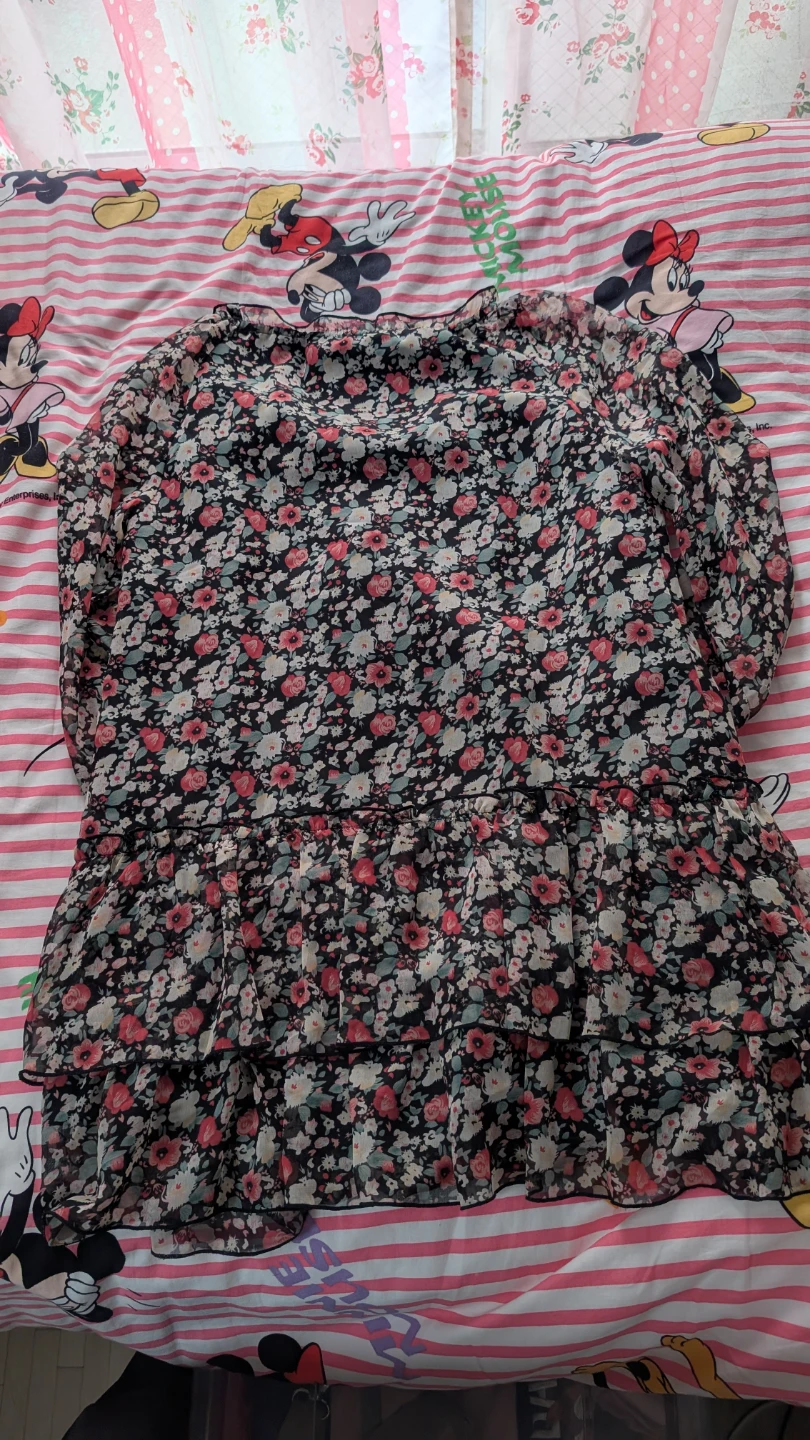 花柄シフォンチュニック Lサイズの写真2枚目