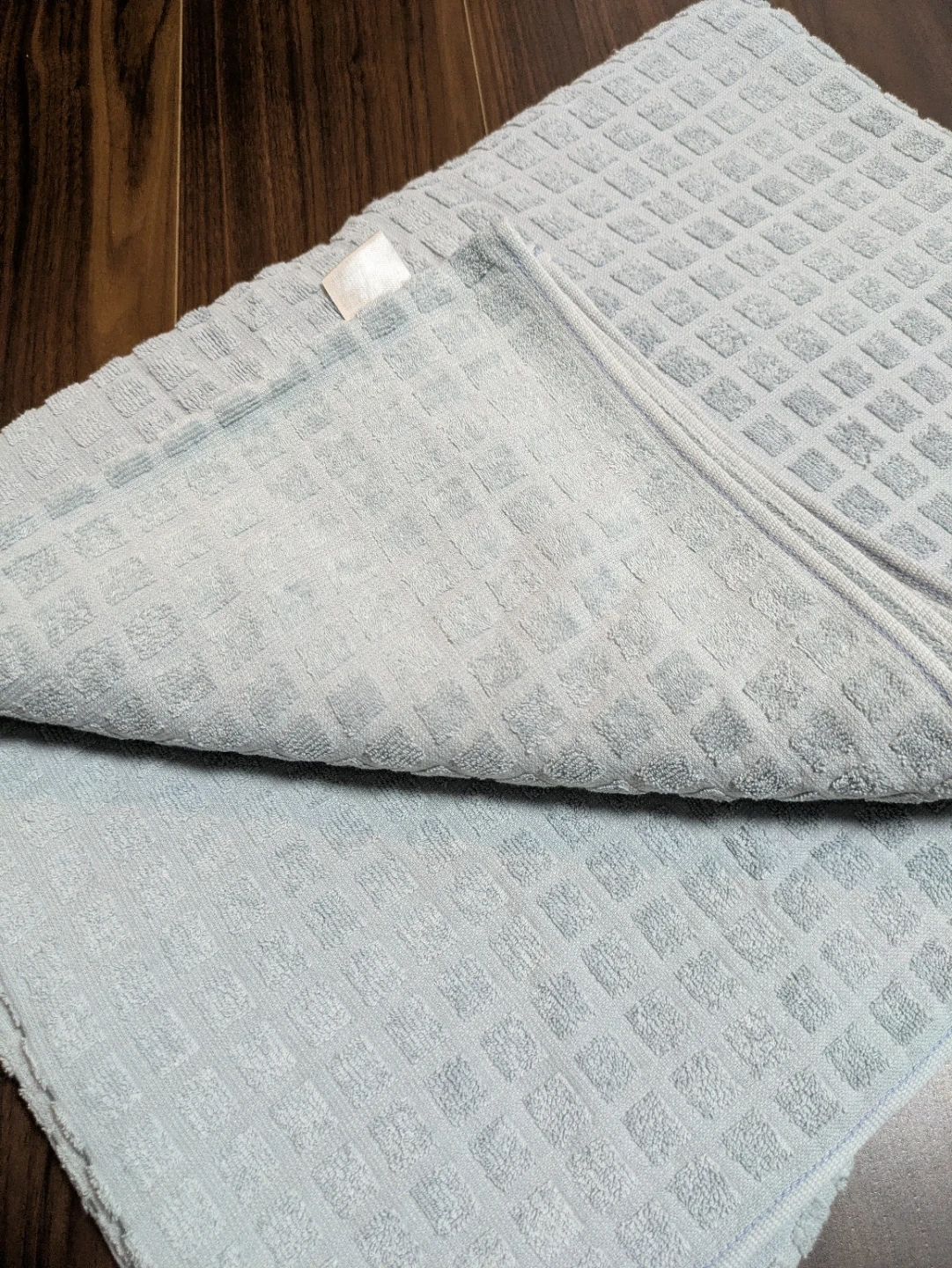 無印良品 MUJI タオルケット ワッフル ブルー 毛布 ブランケットの写真2枚目