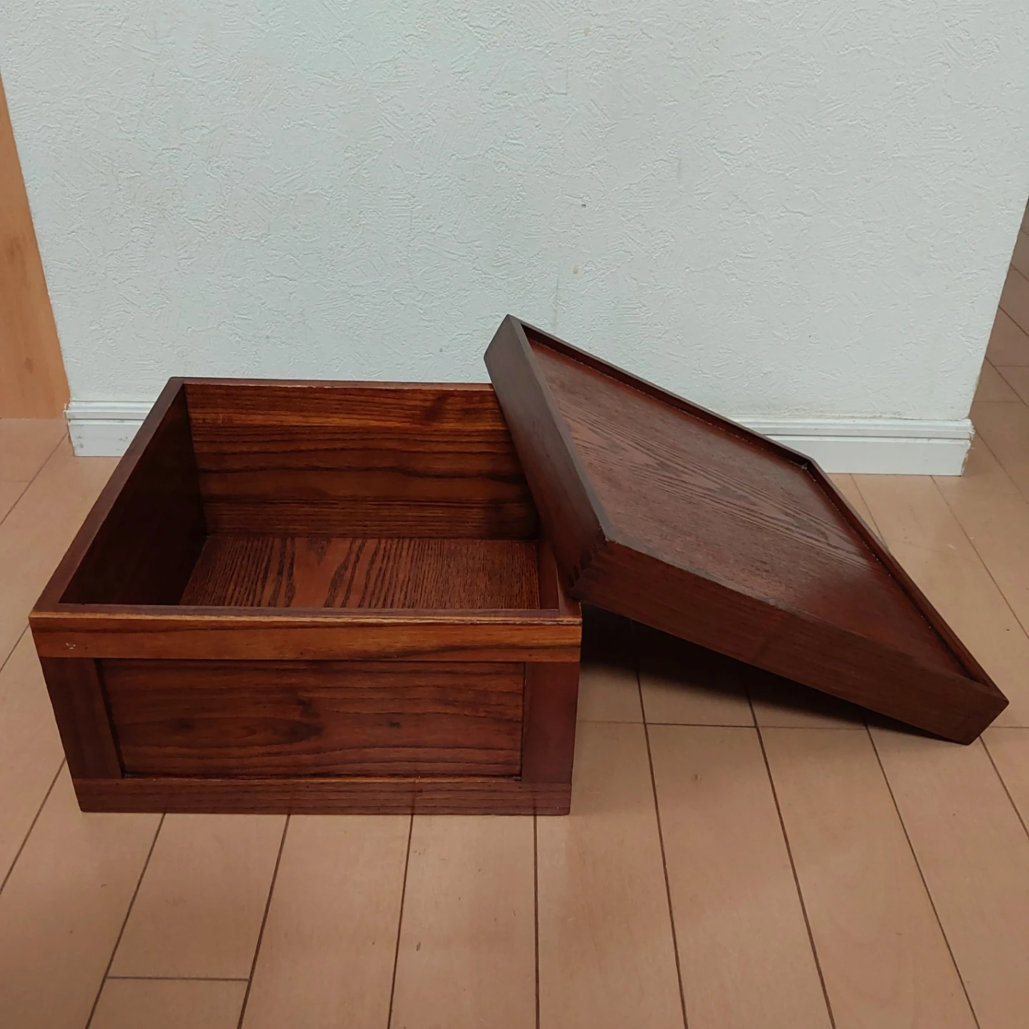 木製 ふた付き収納ボックス