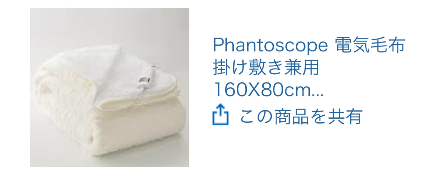 ファントスコープ 電気毛布 掛け敷き兼用　ベージュの写真2枚目