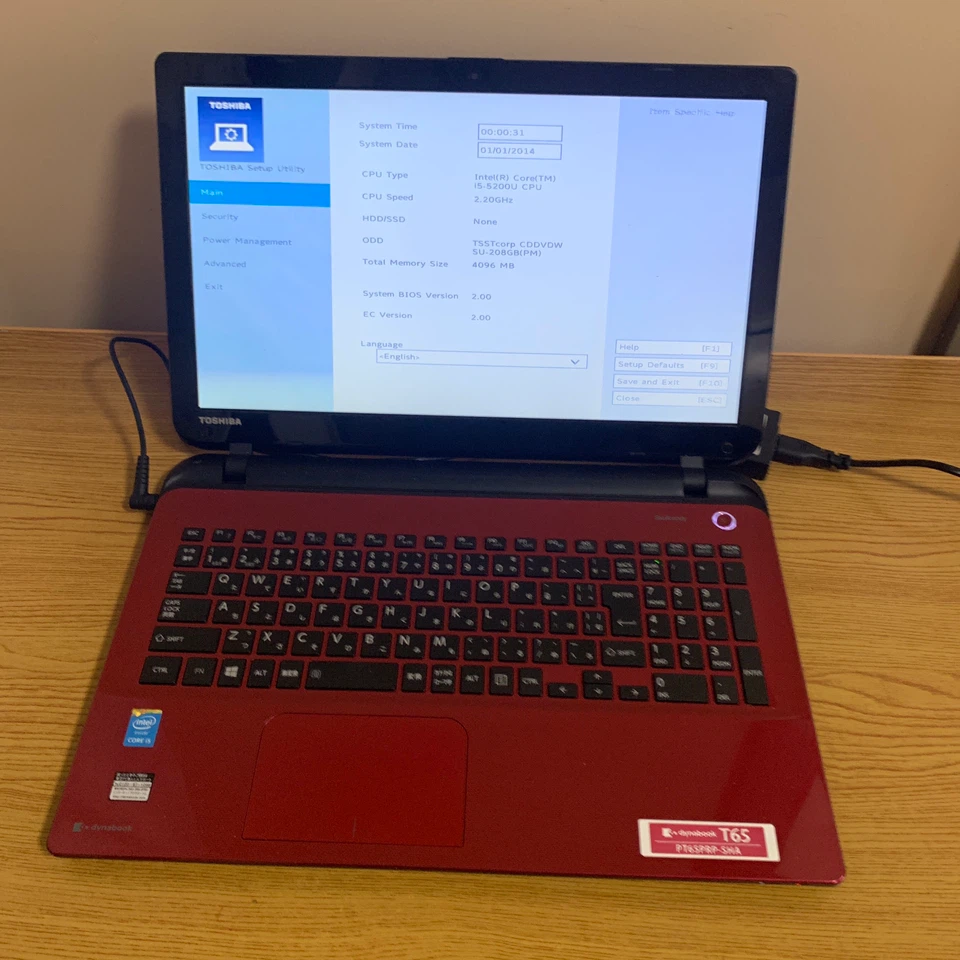 東芝 ジャンク品dynabook T65 レッド ノートパソコン