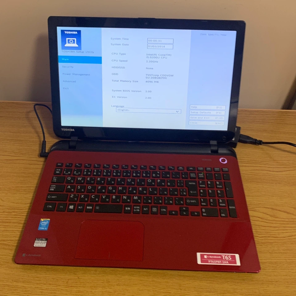 東芝 ジャンク品dynabook T65 レッド ノートパソコン