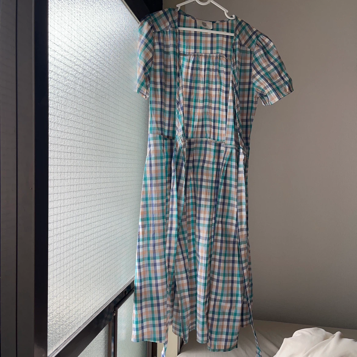(9/6まで)[デンマーク]チェック柄 2WAYカシュクールワンピースの写真2枚目