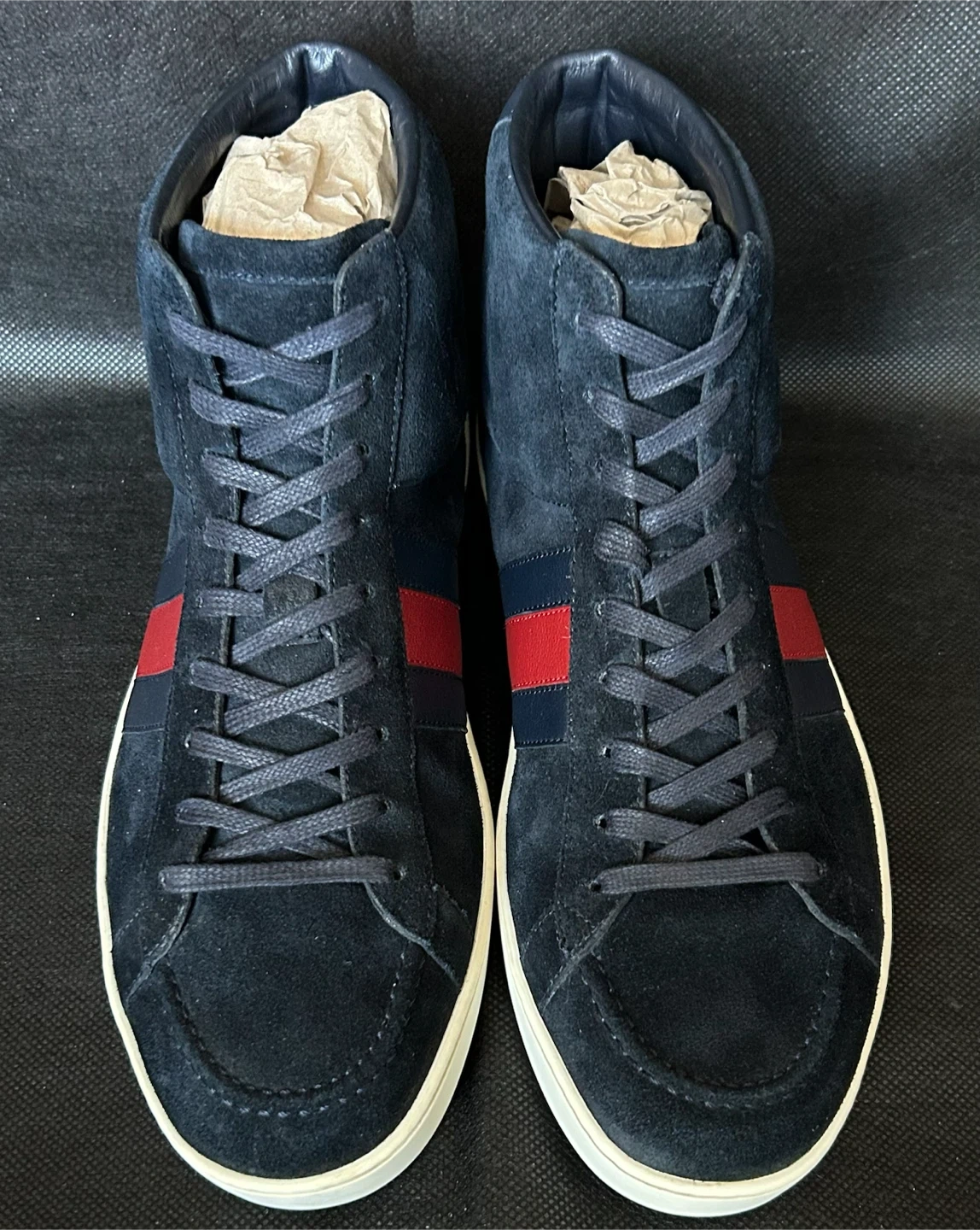 GUCCIグッチ シェリーラインHCスエードスニーカー ダークネイビー系 7.5Gの写真2枚目