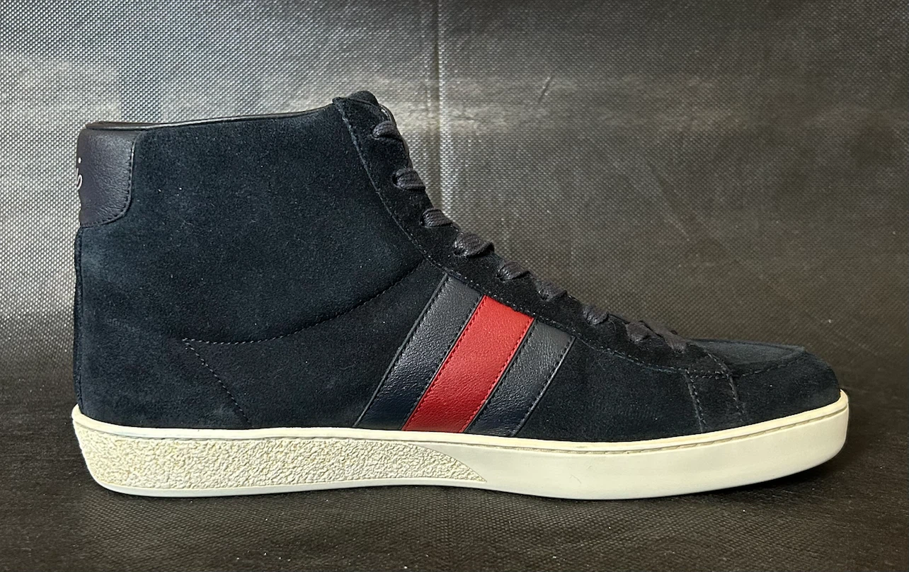 GUCCIグッチ シェリーラインHCスエードスニーカー ダークネイビー系 7.5Gの写真4枚目