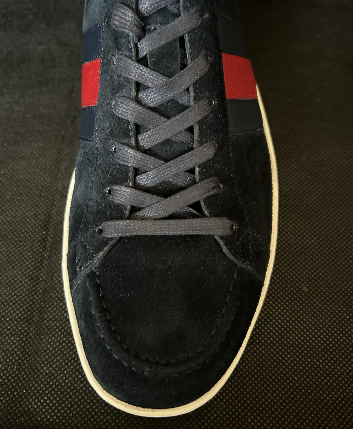 GUCCIグッチ シェリーラインHCスエードスニーカー ダークネイビー系 7.5Gの写真5枚目