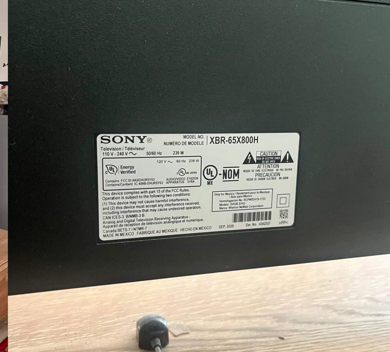 (English Versions )ソニー 65インチ 4K液晶テレビ XBR-65X800Hの写真3枚目