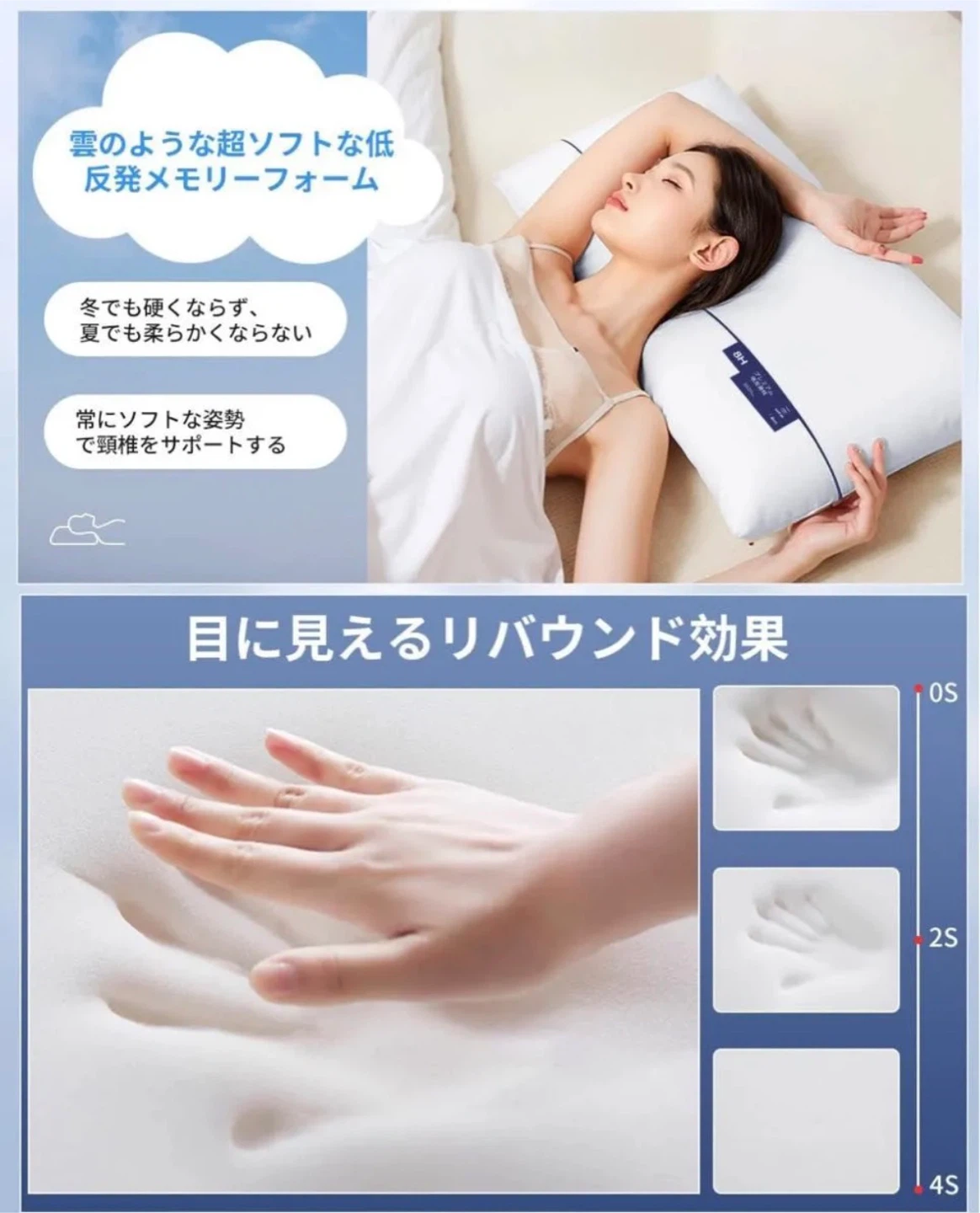 【新品】ホテル仕様　首が痛くならない枕　カバー付きの写真5枚目