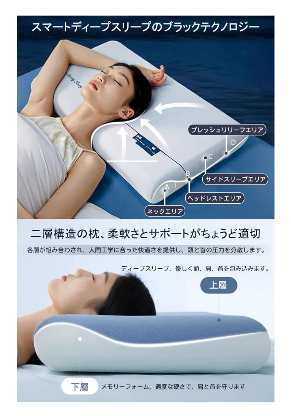 【新品】枕 5つ星ホテル仕様 カバー付き 竹炭タイプの写真5枚目