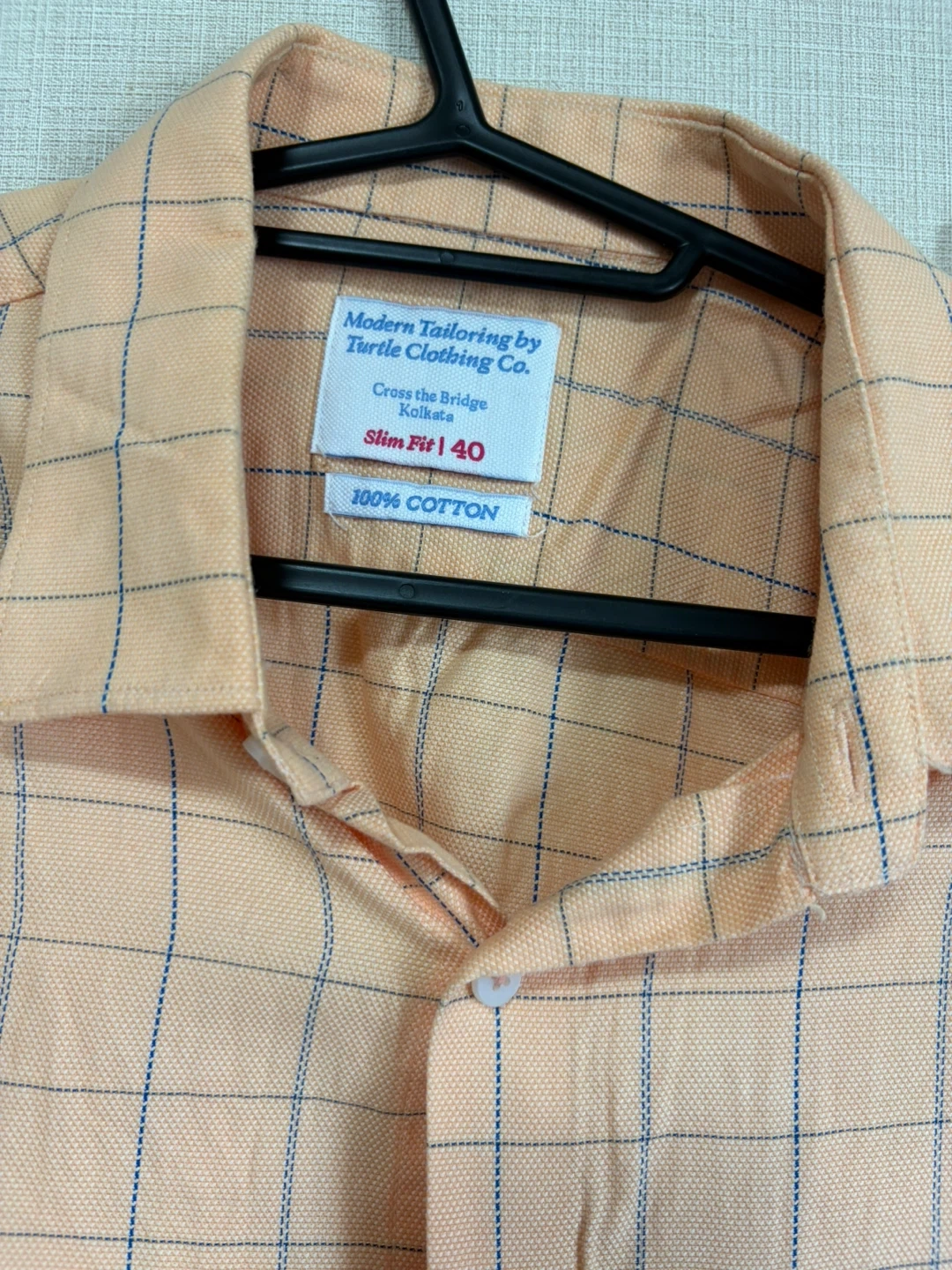 タートルクロージング 長袖シャツ オレンジ チェックの写真3枚目