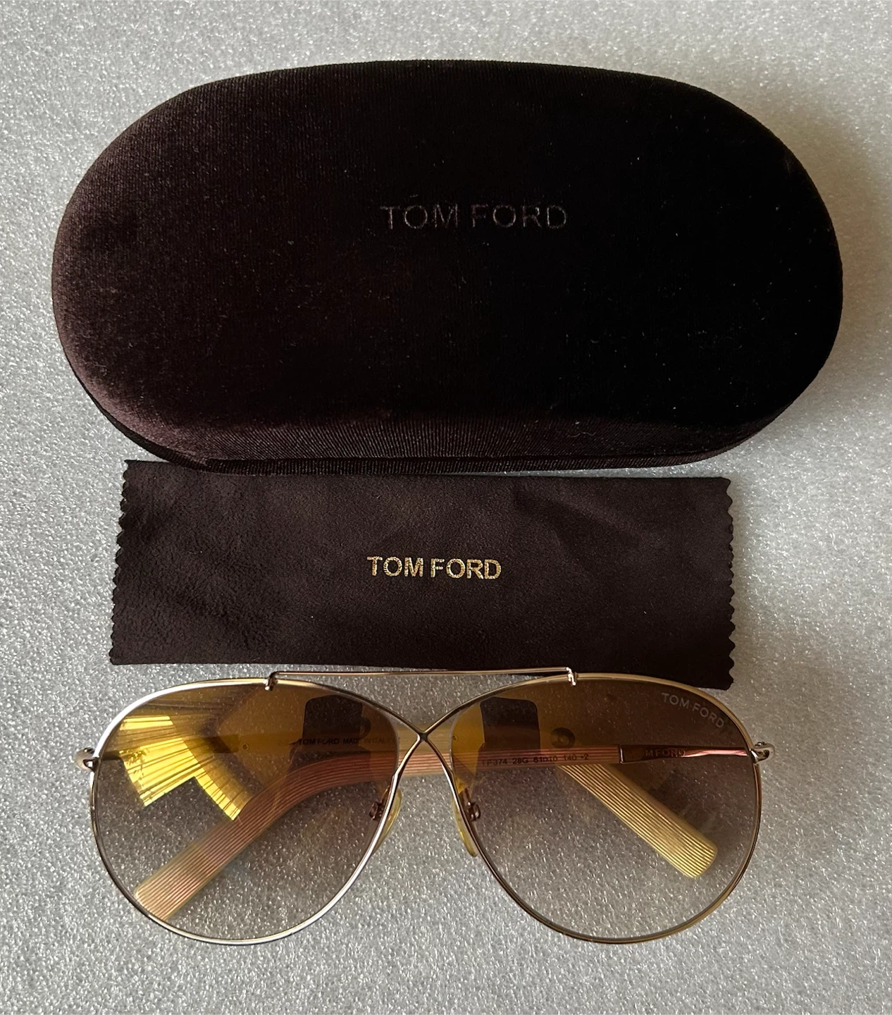 TOM FORD/トムフォードEva TF374 ダブルブリッジ ティアドロップ サングラスの写真2枚目