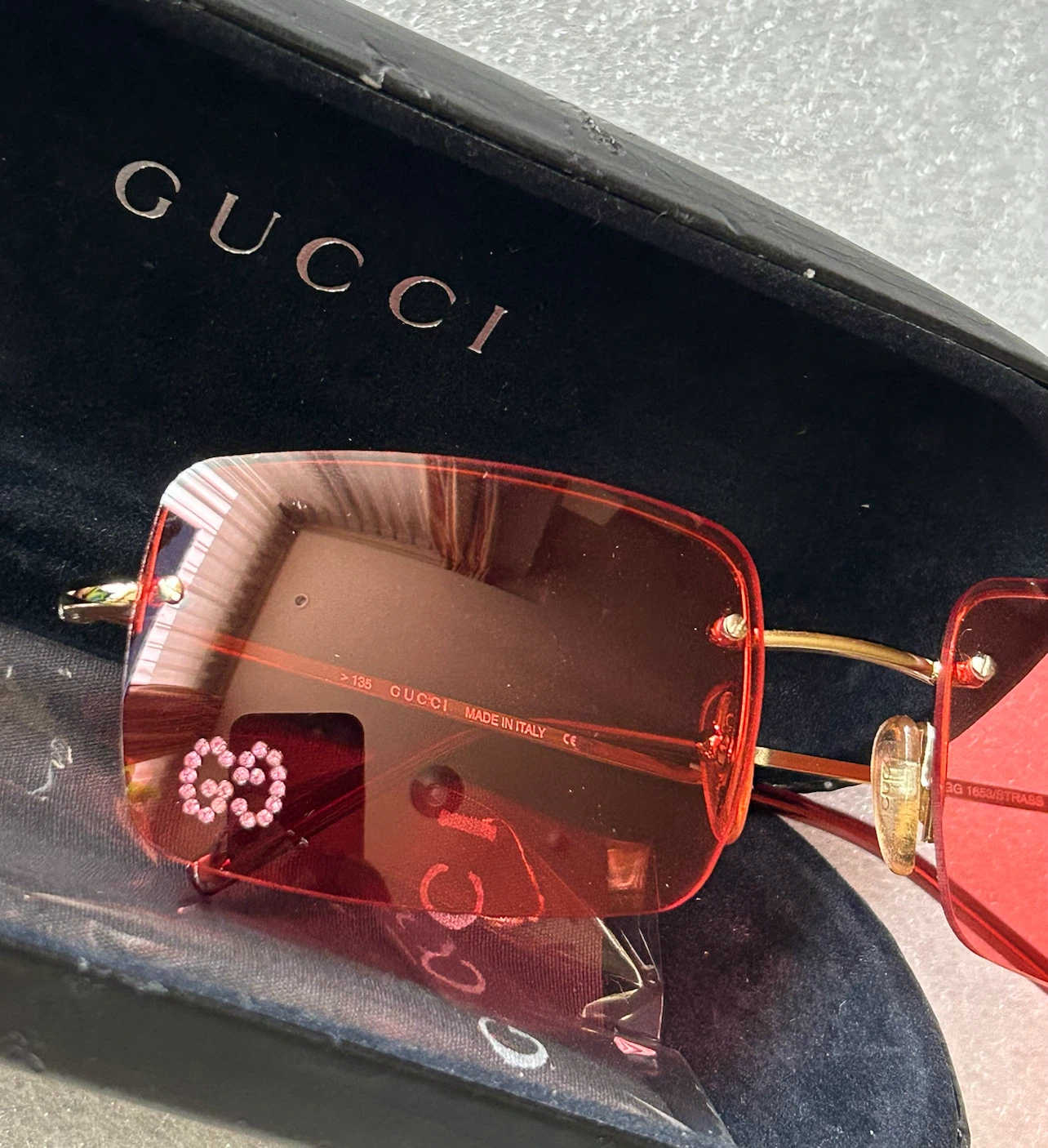 GUCCI/グッチGG1653/STRASS GGサングラス（ピンクxゴールド）の写真9枚目