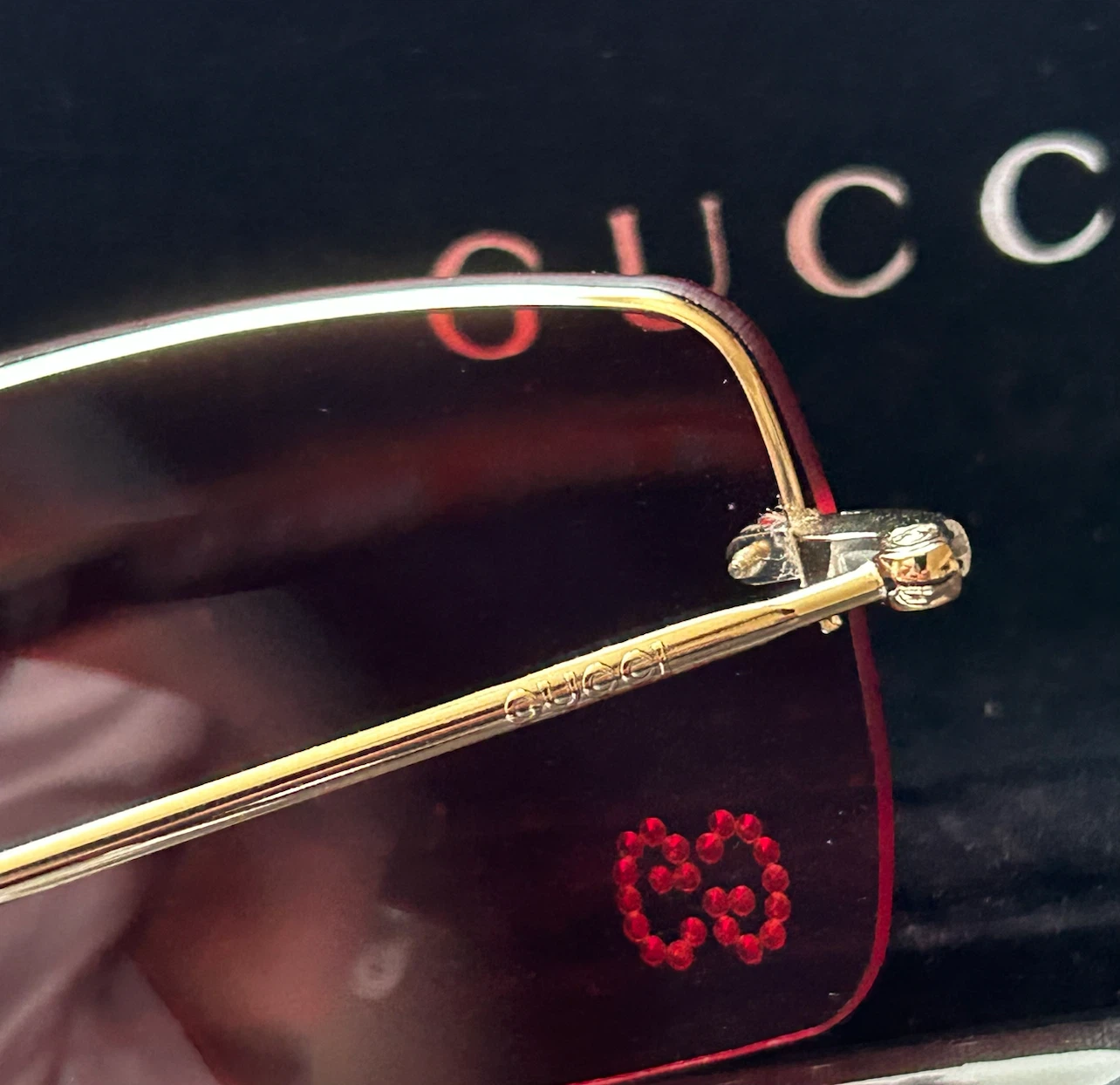 GUCCI/グッチGG1653/STRASS GGサングラス（ピンクxゴールド）の写真10枚目