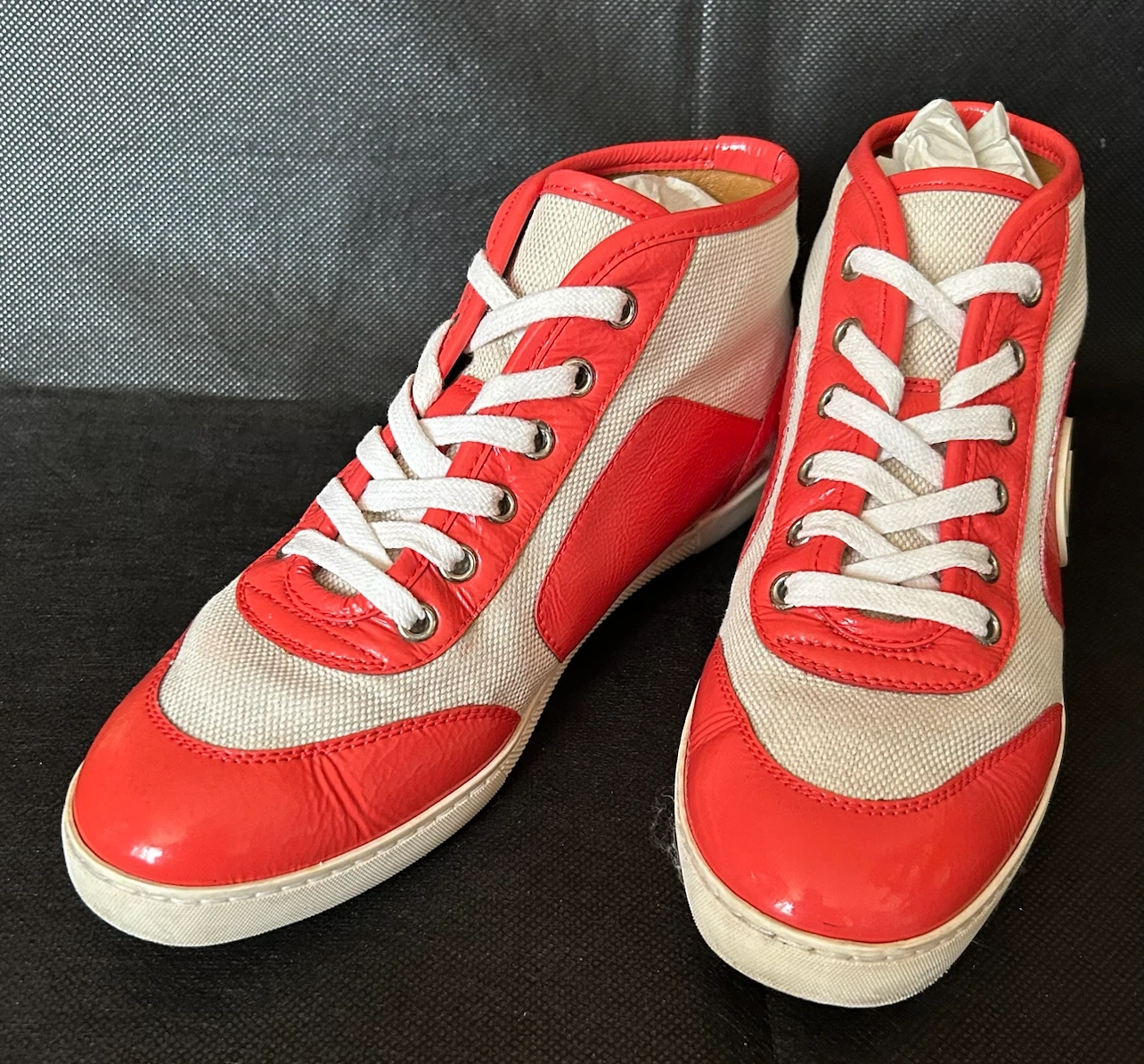 GUCCIグッチインターロッキング スニーカー (オレンジ系)レディース24cmの写真2枚目