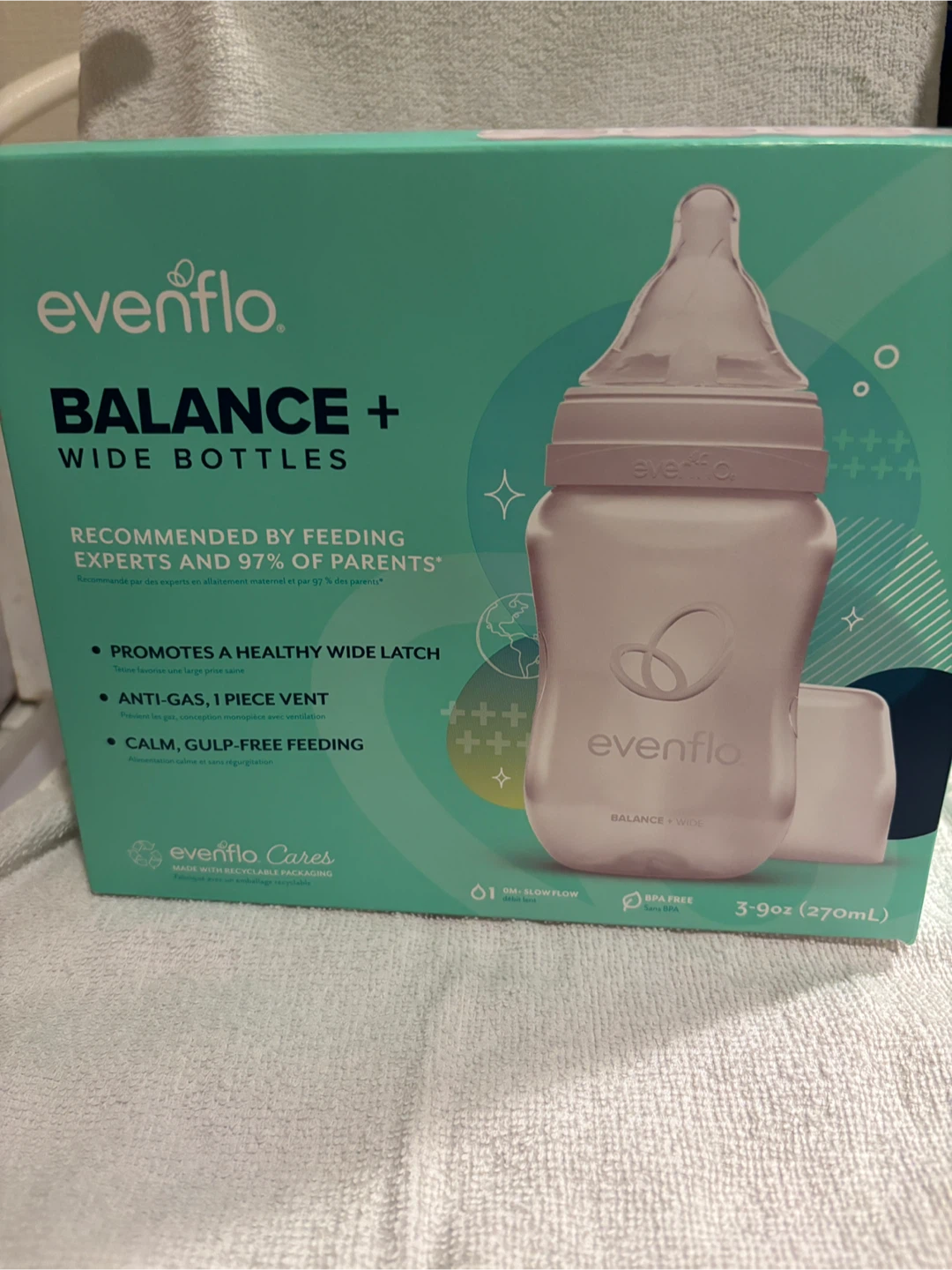 evenflo BALANCE + WIDE BOTTLES 哺乳瓶 3本セット