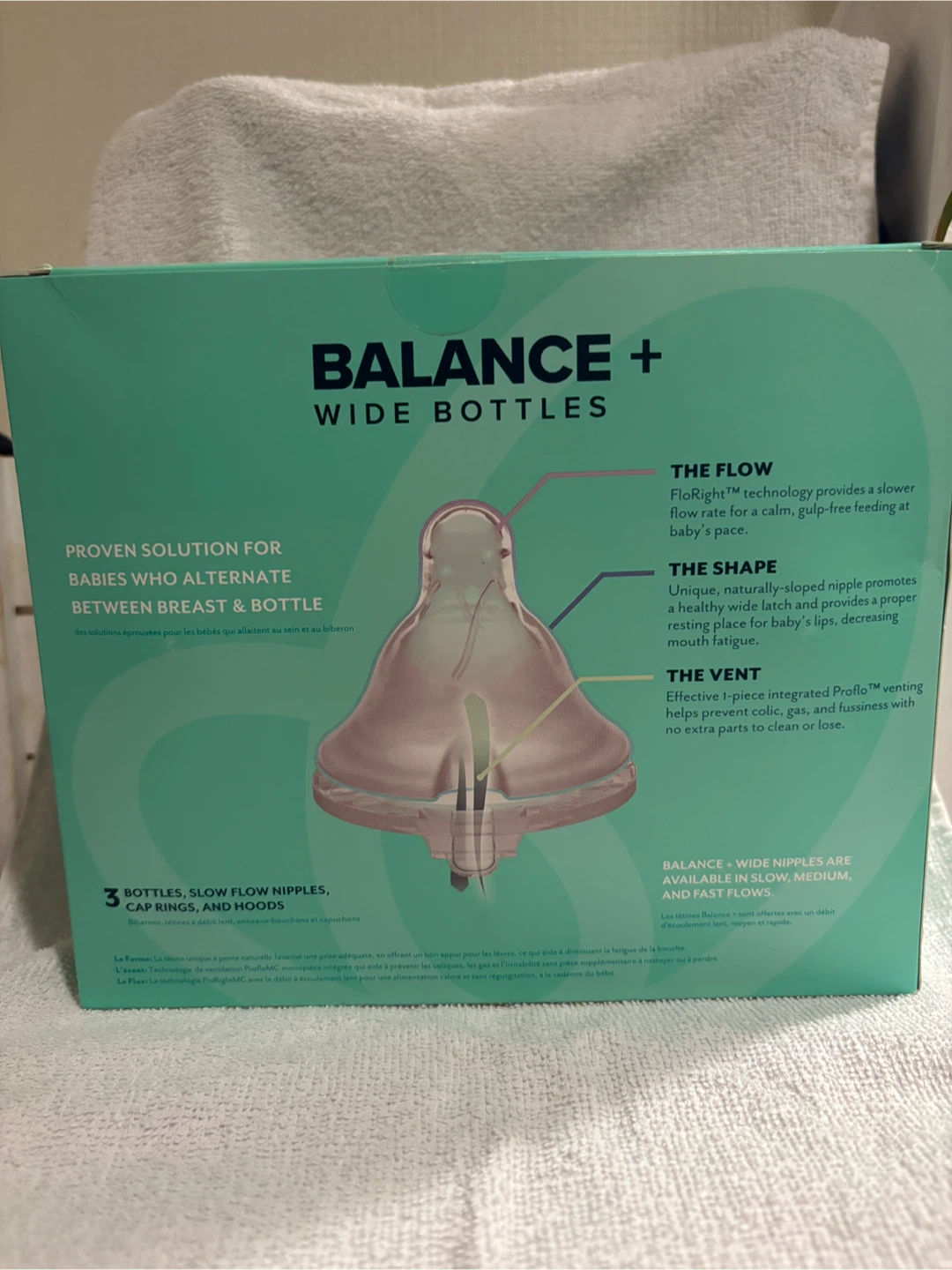 evenflo BALANCE + WIDE BOTTLES 哺乳瓶 3本セットの写真2枚目
