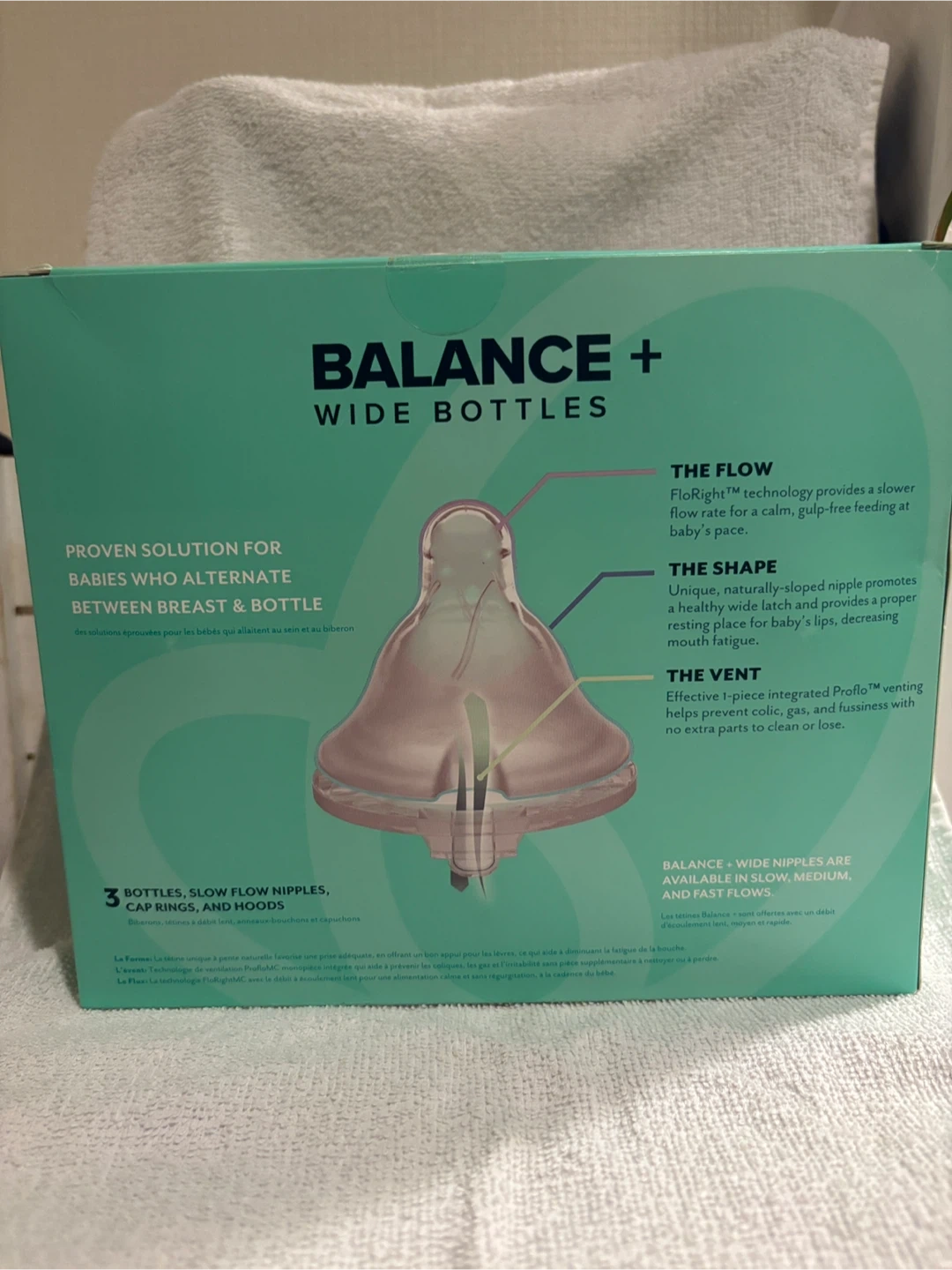evenflo BALANCE + WIDE BOTTLES 哺乳瓶 3本セットの写真2枚目