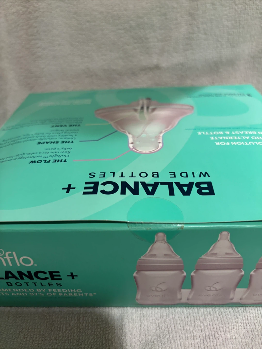 evenflo BALANCE + WIDE BOTTLES 哺乳瓶 3本セットの写真3枚目