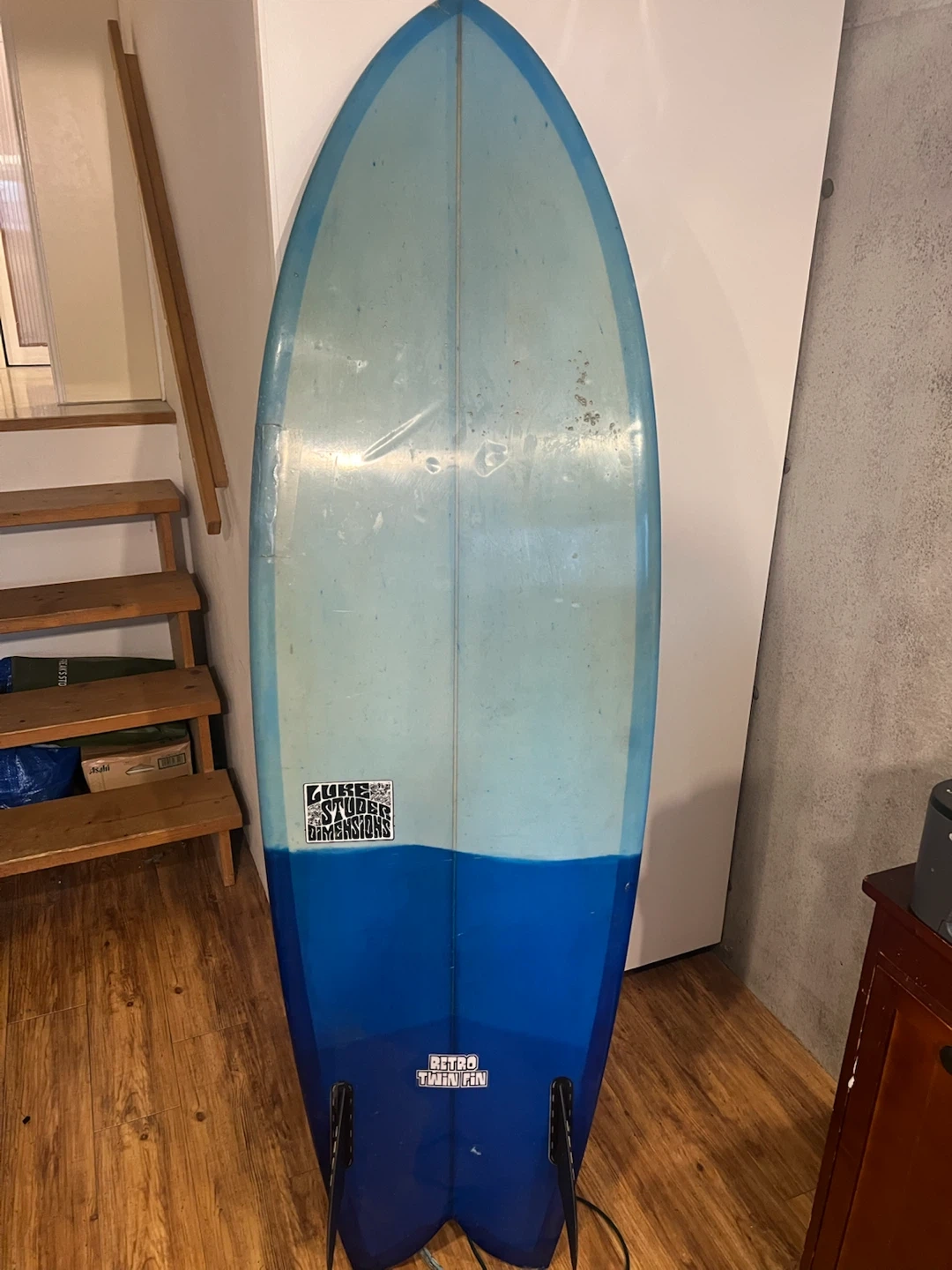 【川崎/高津区】Luke Studer サーフボード 5'11" ツインフィン 40L フィン・リーシュ付の写真2枚目